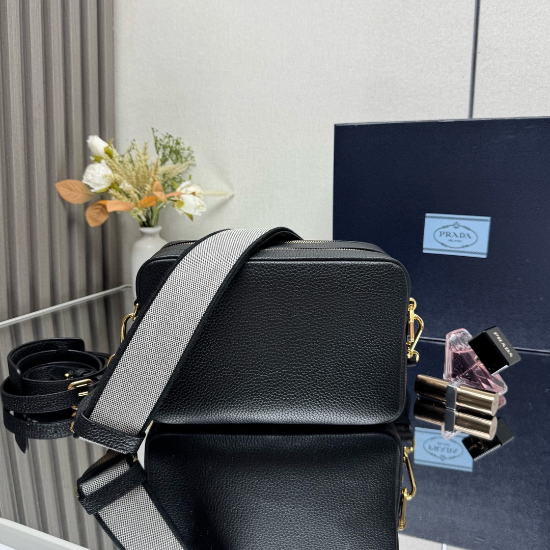 Pra*a Leather Shoulder Bag-1BH082-22*14*8CM
