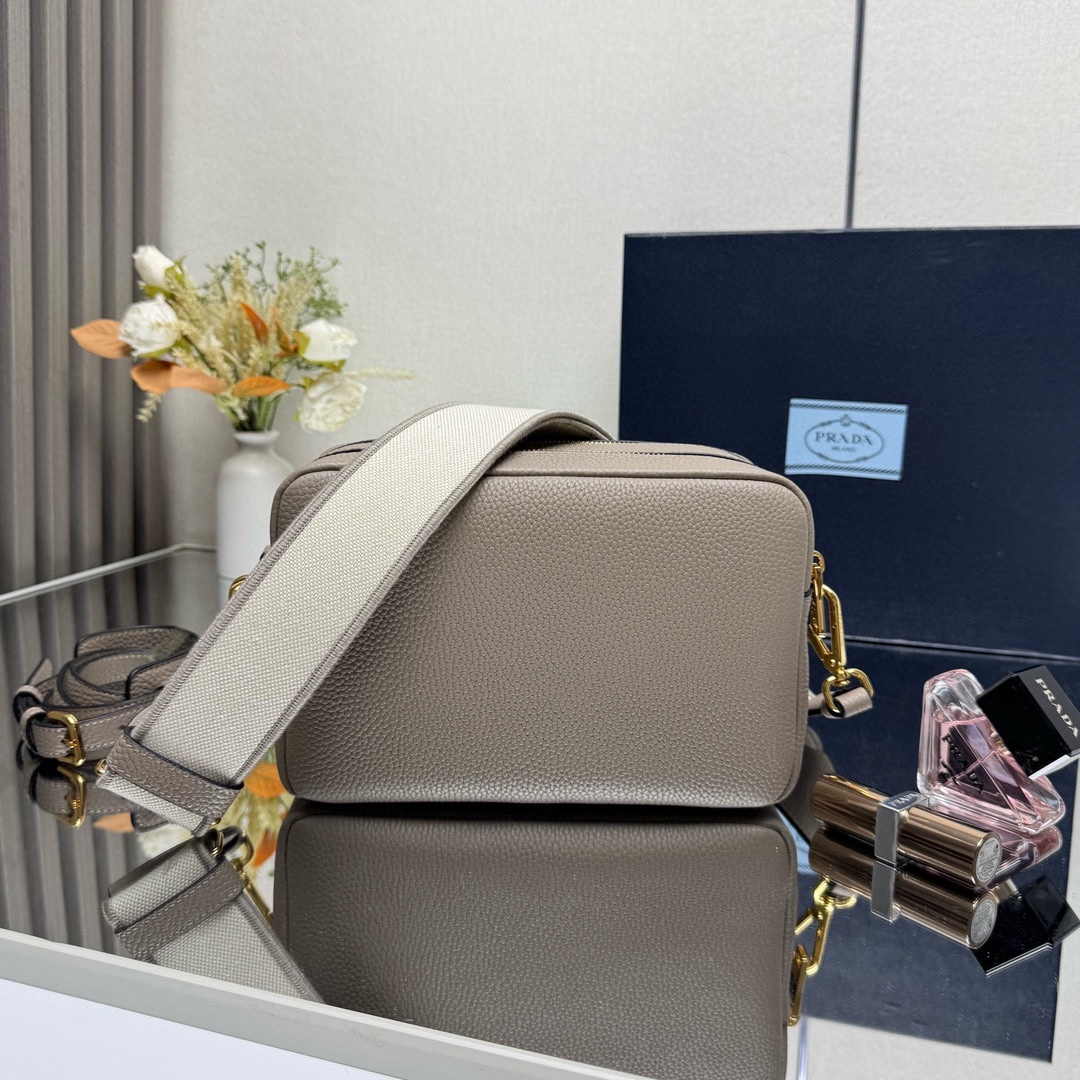 Pra*a Leather Shoulder Bag-1BH082-22*14*8CM