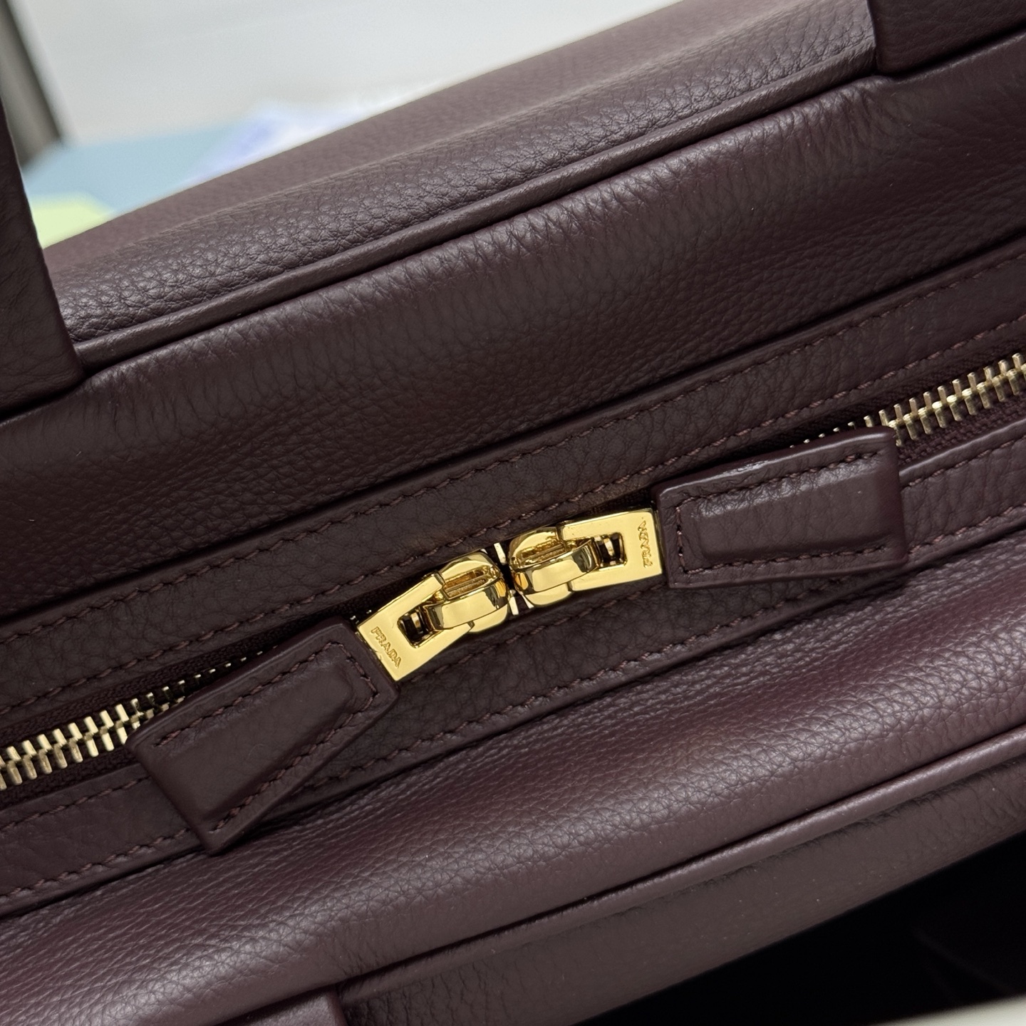 Pra*a Leather Handbag 1BB148-33*22*14CM