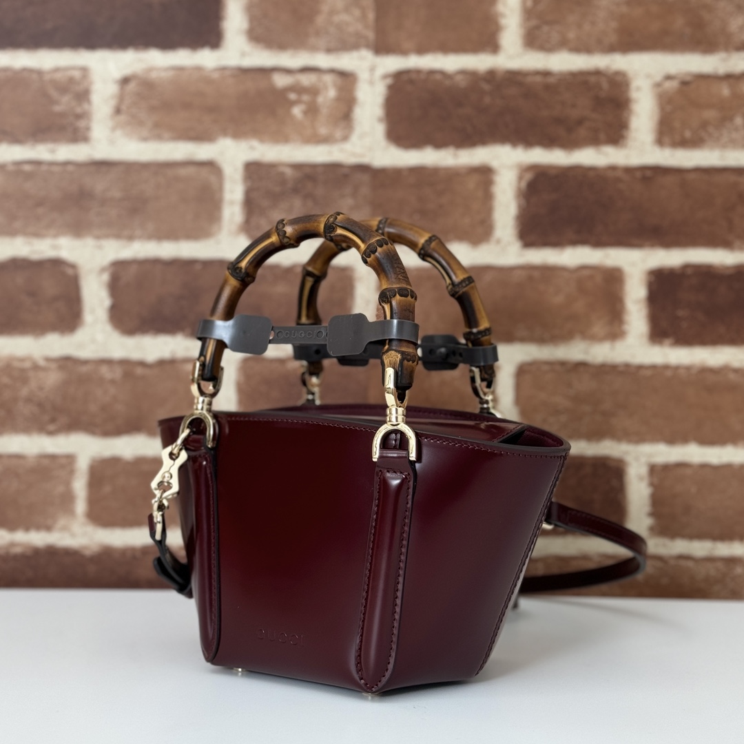Gv*c* Mini Bamboo Top Handle Tote Bag-16(27) *14*11.5CM