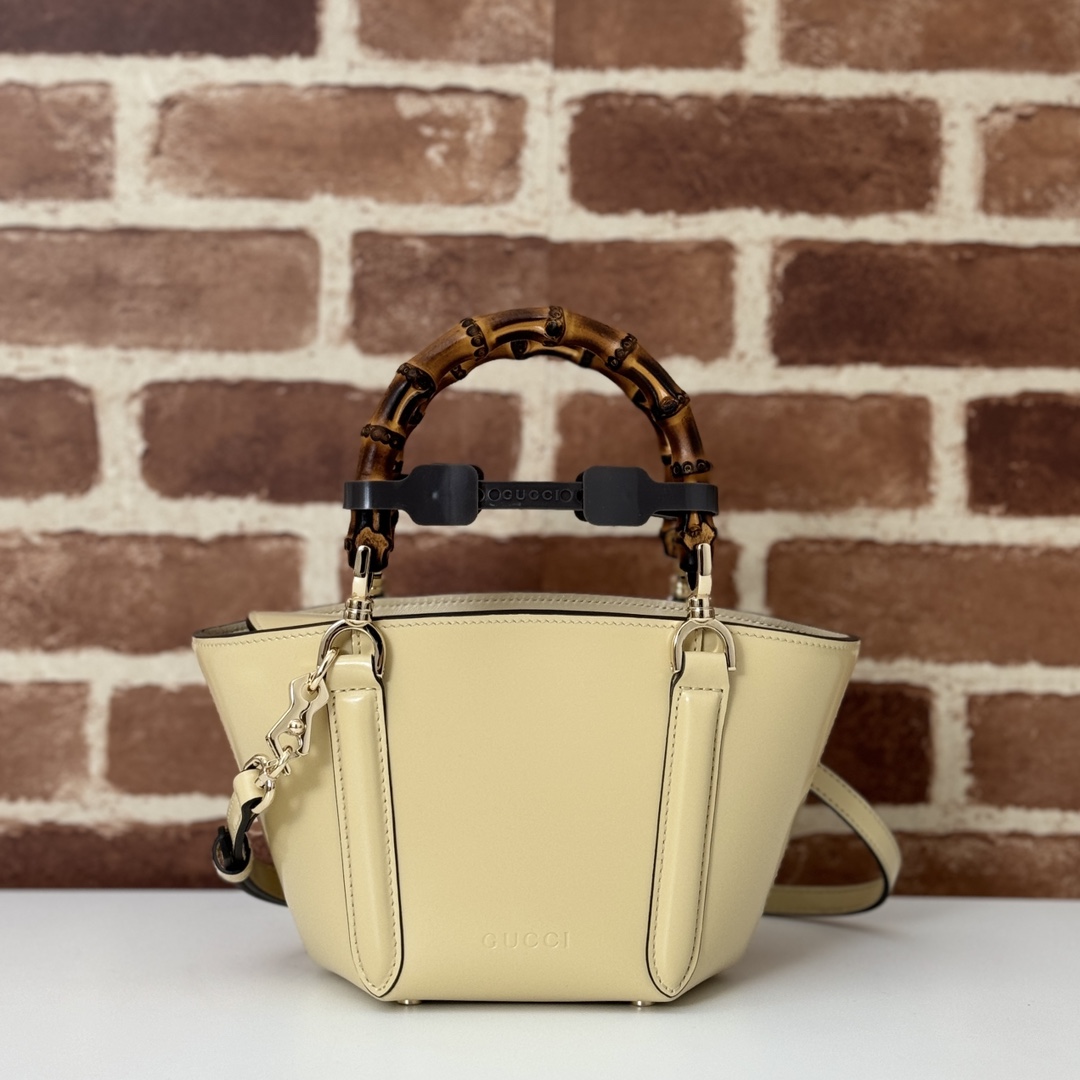 Gv*c* Mini Bamboo Top Handle Tote Bag-16(27) *14*11.5CM