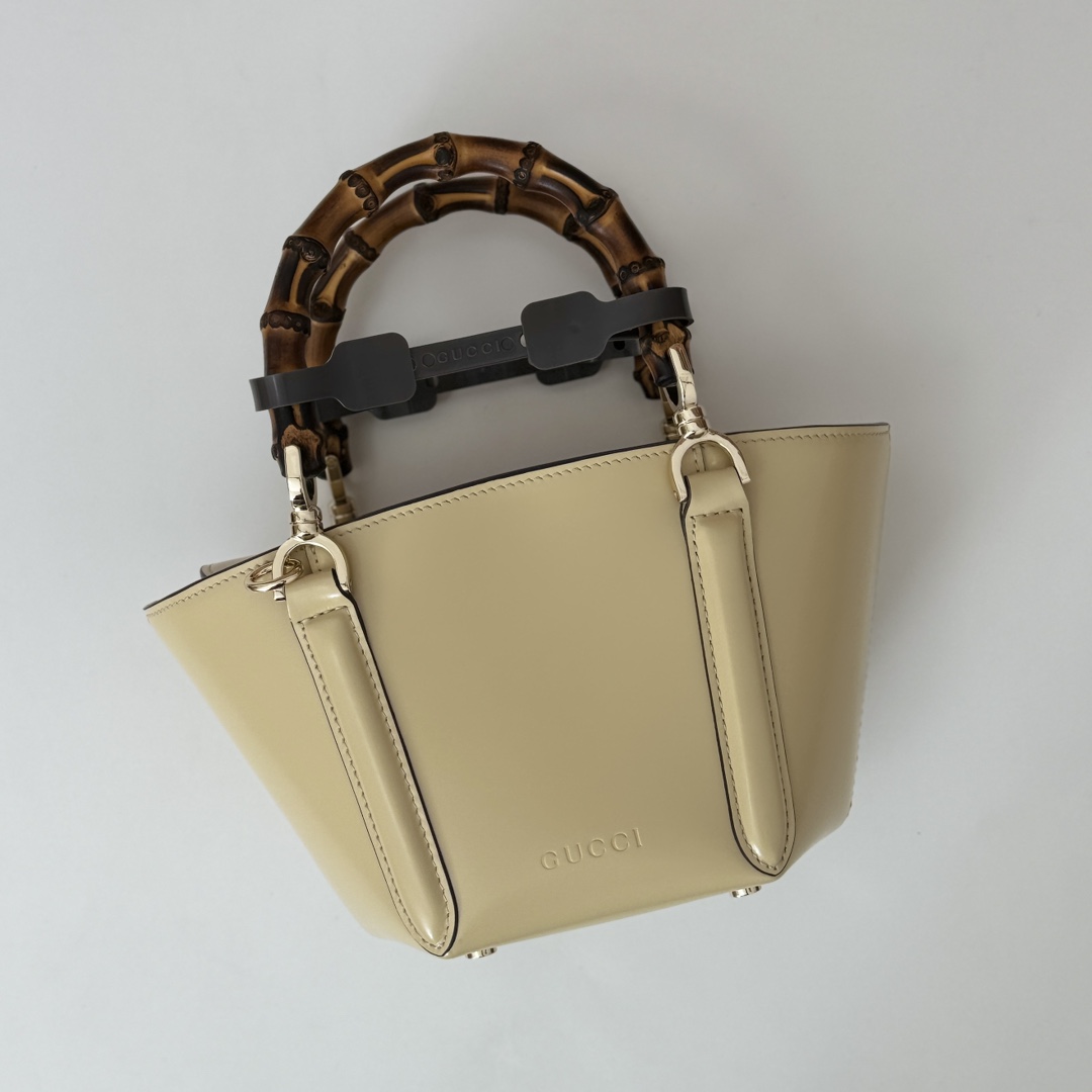 Gv*c* Mini Bamboo Top Handle Tote Bag-16(27) *14*11.5CM
