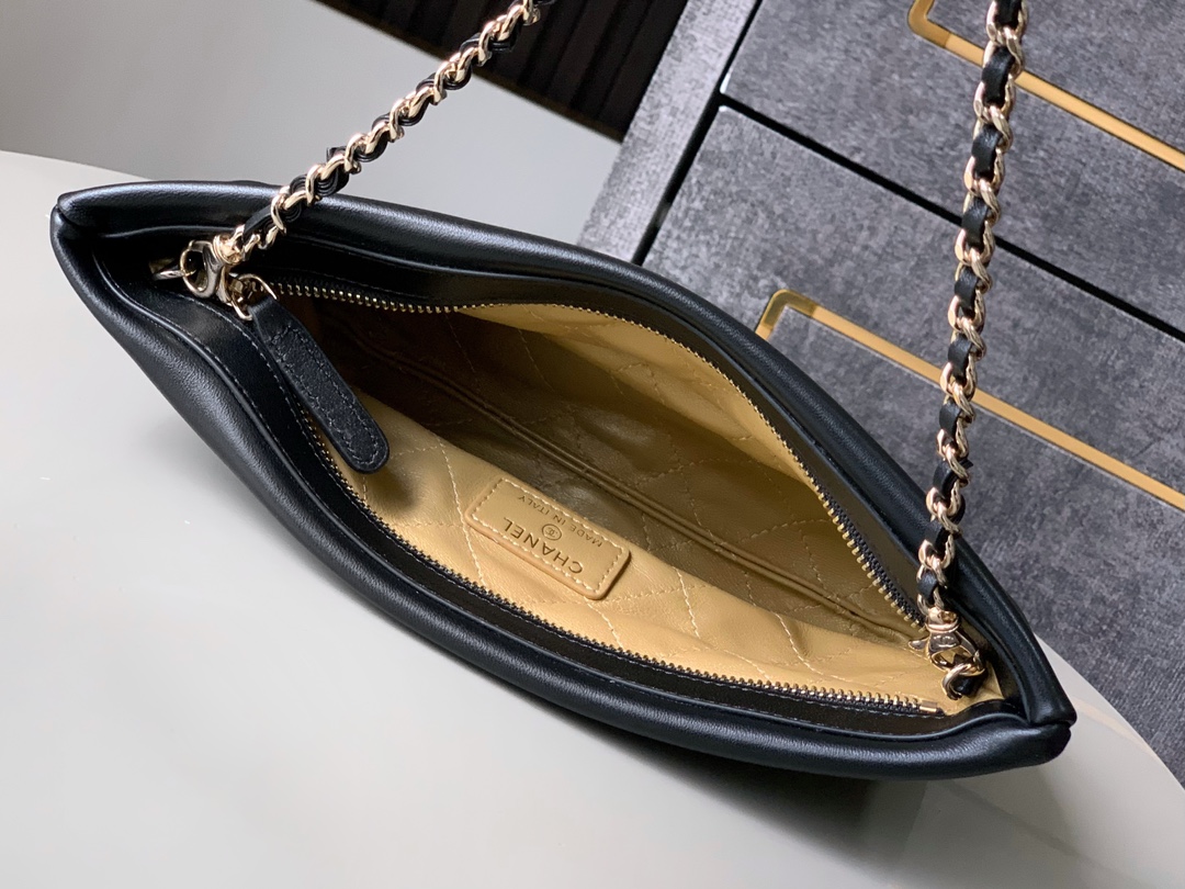 Ch@nel Clutch Bag with Chain Lambskin-14x24 x 5CM