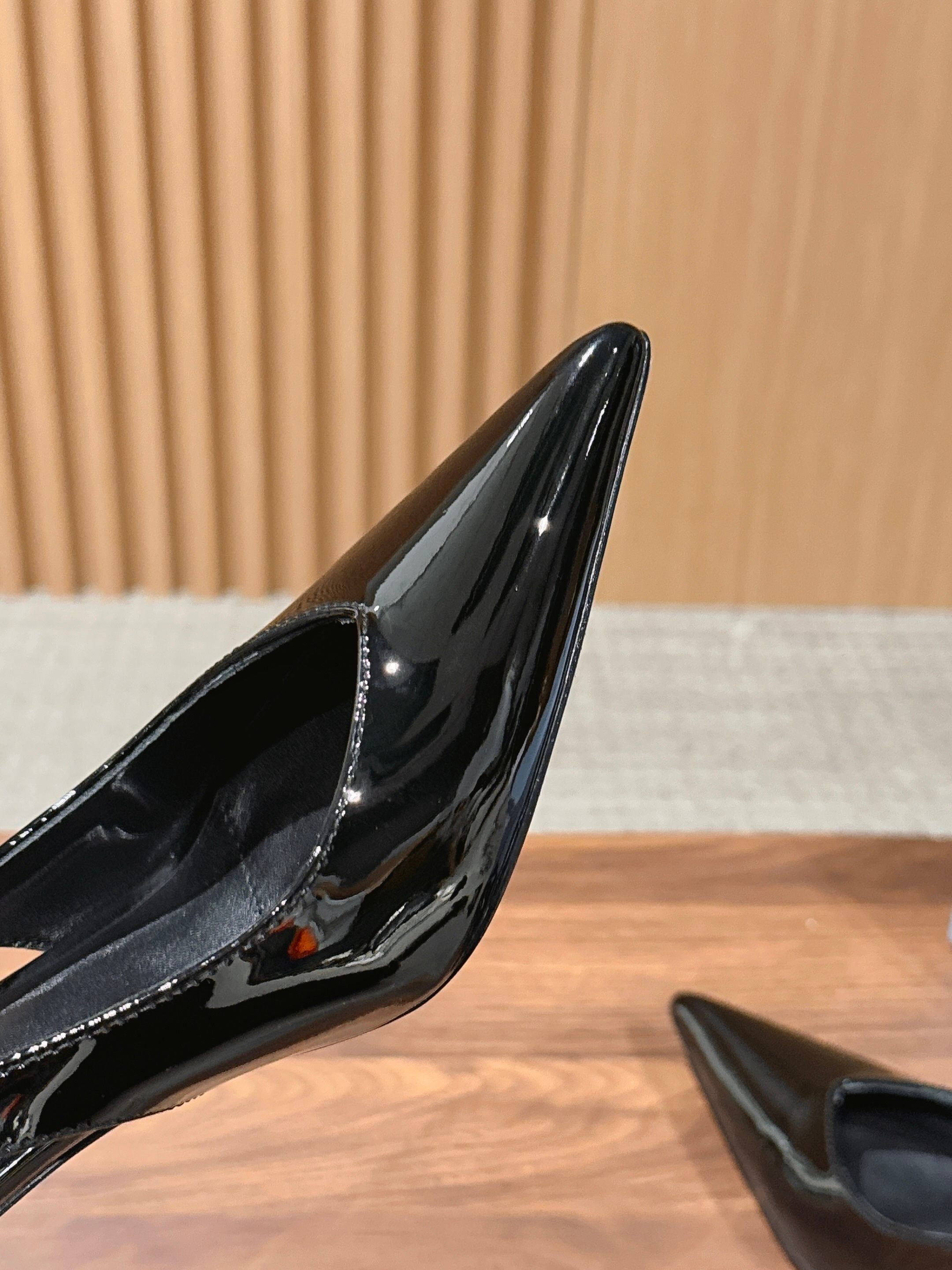 Pra*a Black Patent Leather Slingback Pumps