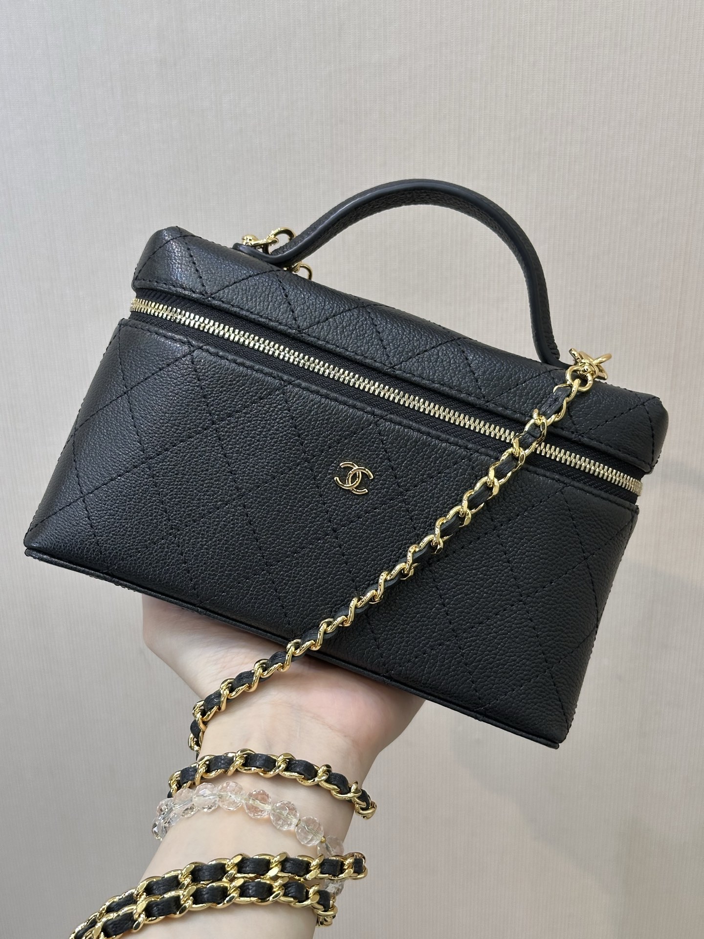 Ch@nel Cosmetic Bag-Caviar-19CM