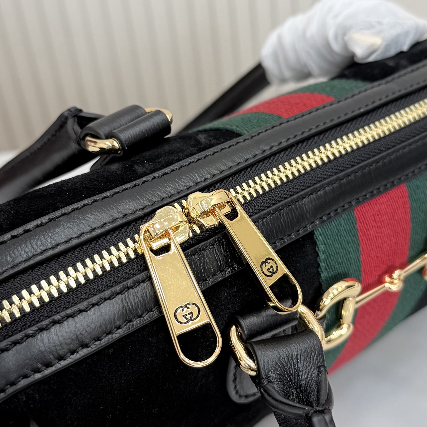 Gvc*1 Borsetto Medium Soston Bag In Black Suede-28*15*10CM