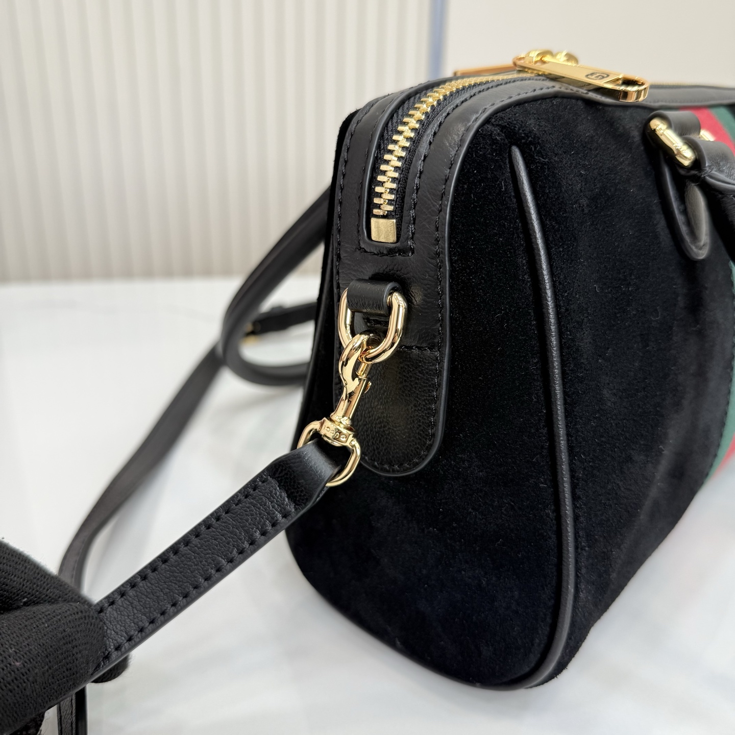 Gvc*1 Borsetto Medium Soston Bag In Black Suede-28*15*10CM