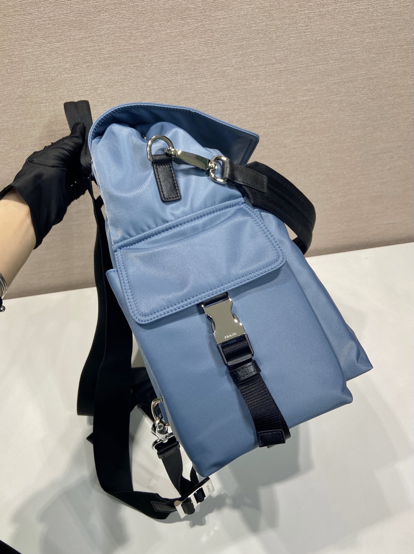 Pra*a Aviation/blau Pra*a Explore Rucksack Aus Re-nylon Backpack-2VZ118-39*37*20CM