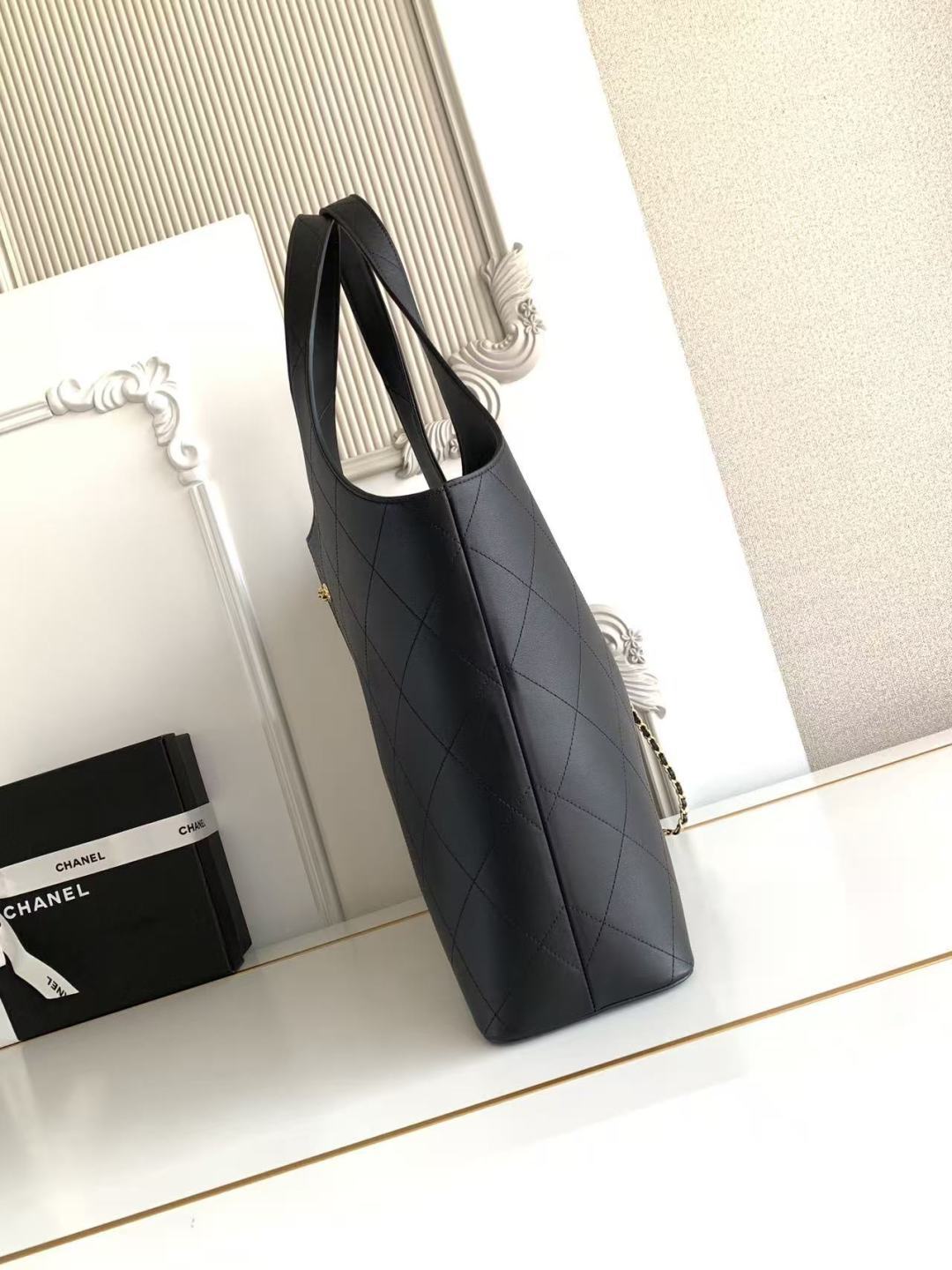Ch@nel Large Shopping Bag, Calfskin-58x41x14CM