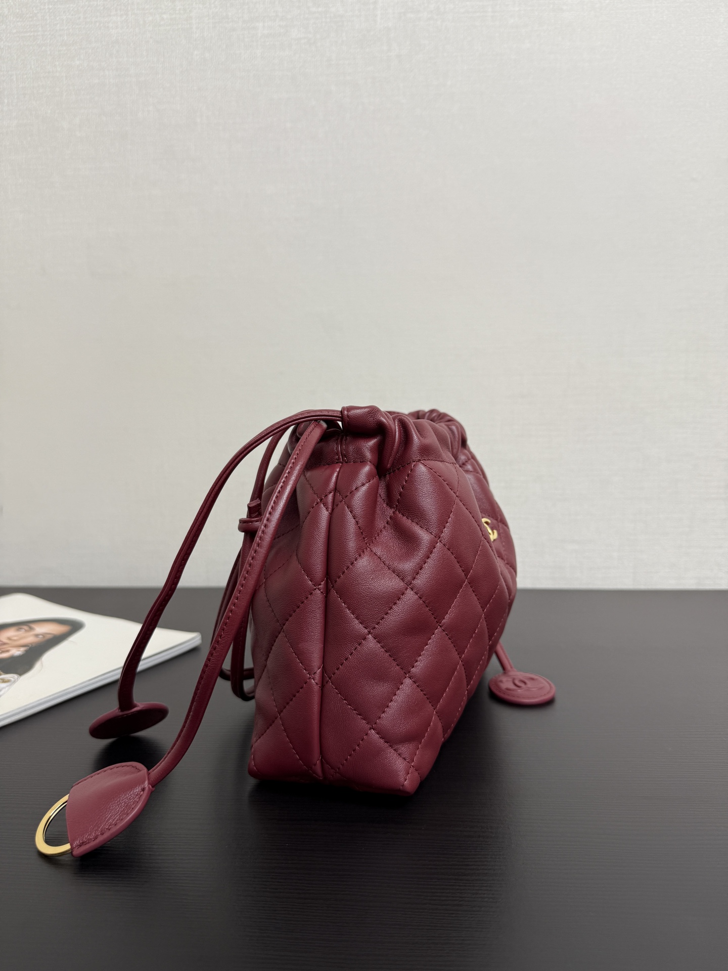 Ch@Nel Cc Chain Bucket Drawstring Bag-28*18*8CM