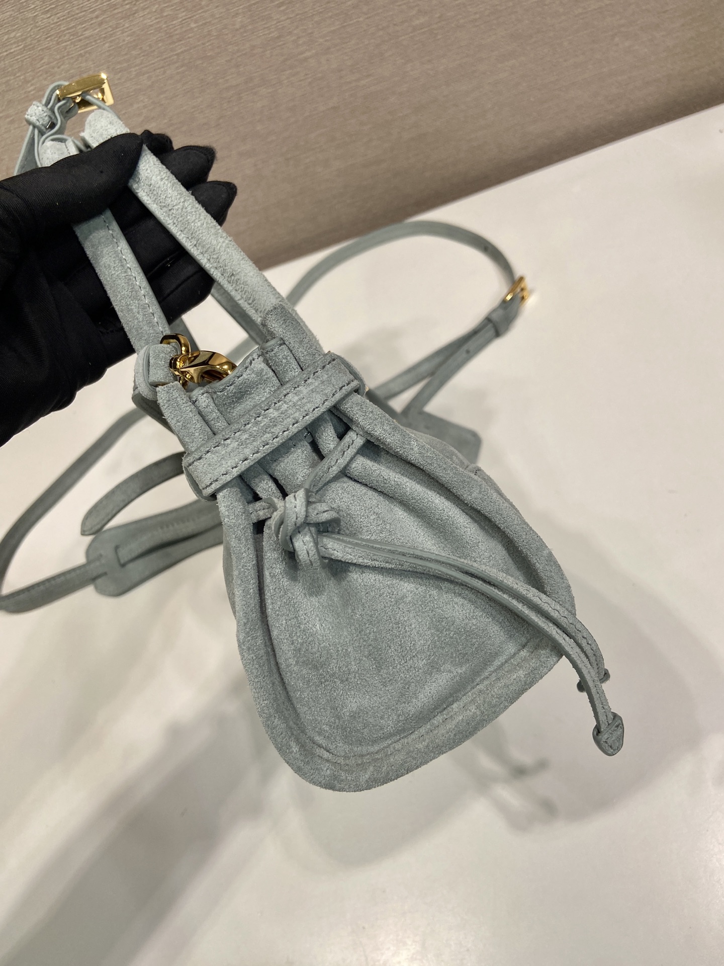 Pra*a Bonnie Suede Handbag-23.5*12*9CM