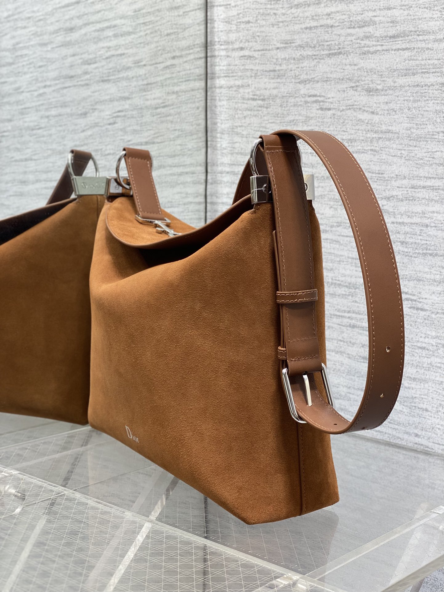 Diro 2026ss Chrustian Hobo Bag(Silver)-28*24*8CM/33*27*9CM/39*29*11CM