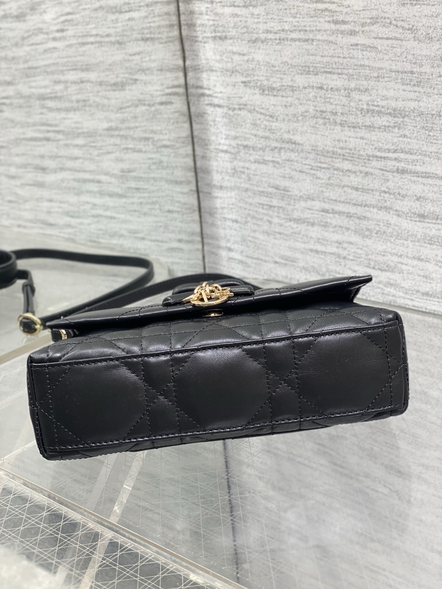 Diro Mini Bag with Chain Soupir Pink Macrocannage Lambskin-21*11.5*7CM