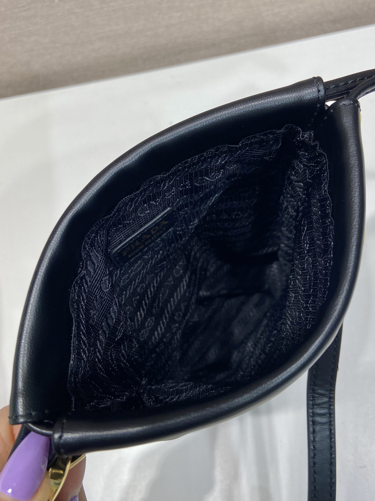 Pra*a leather Phone Bag-1MS017-14*20CM
