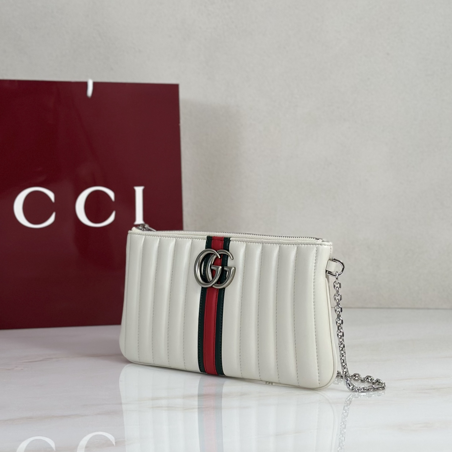 Gv*c* GG Marmont Pouch With Strap-26*13*1.5CM