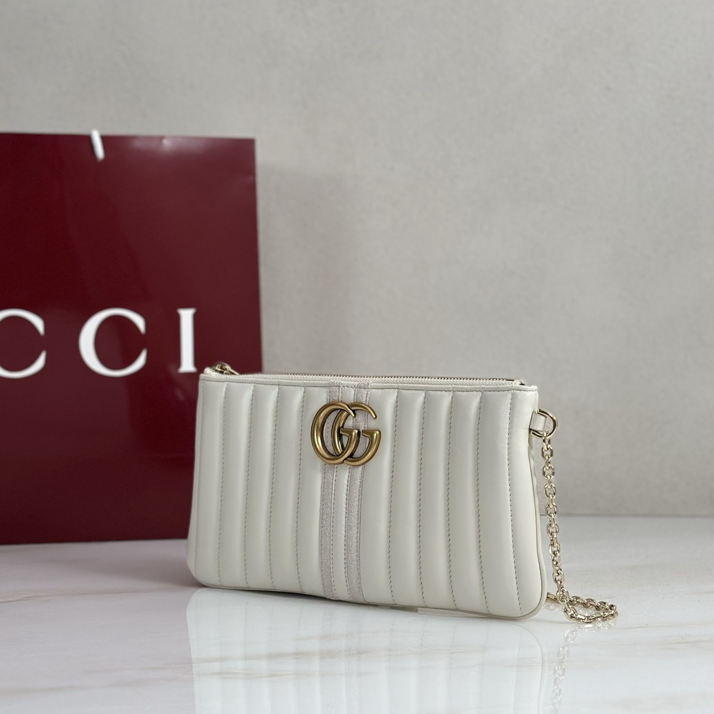Gv*c* GG Marmont Pouch With Strap-26*13*1.5CM