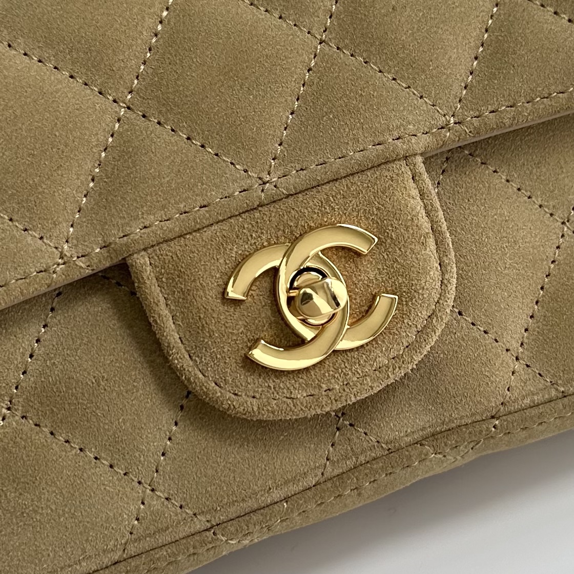 Ch@nel Suede Flap Shoulder Bag-10X25X5CM