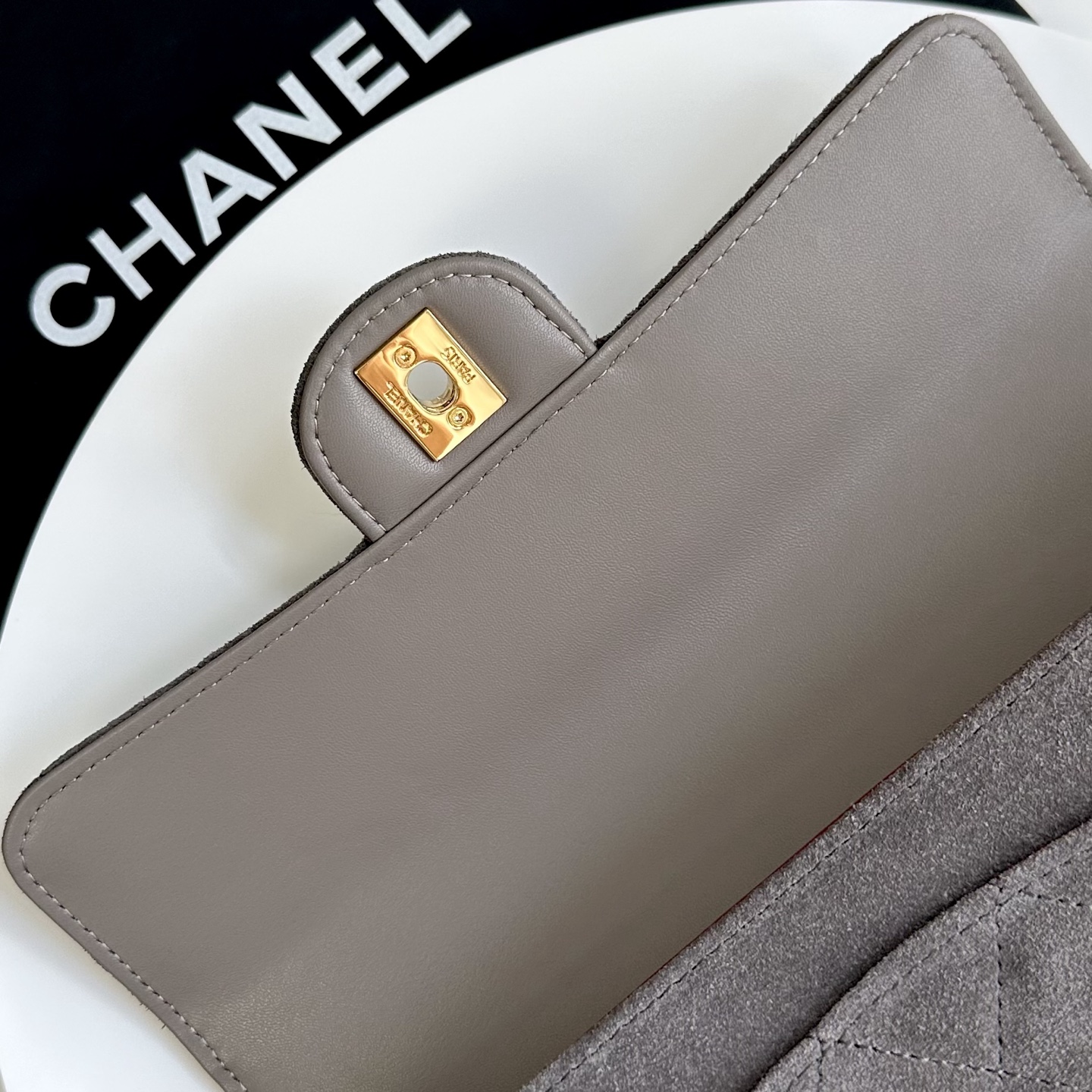 Ch@nel Suede Flap Shoulder Bag-10X25X5CM