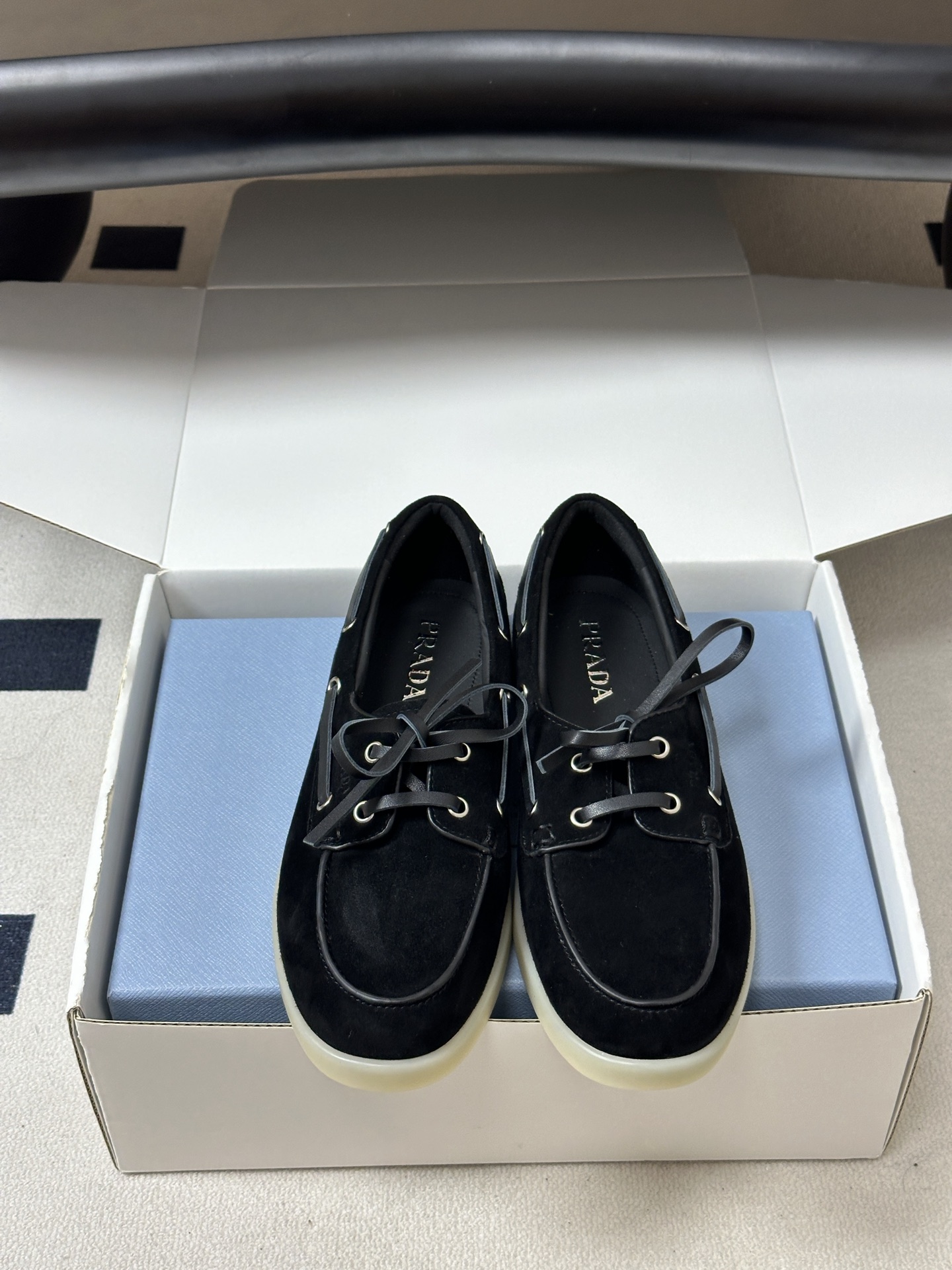Pra*da 2026ss Suede Boat Shoes