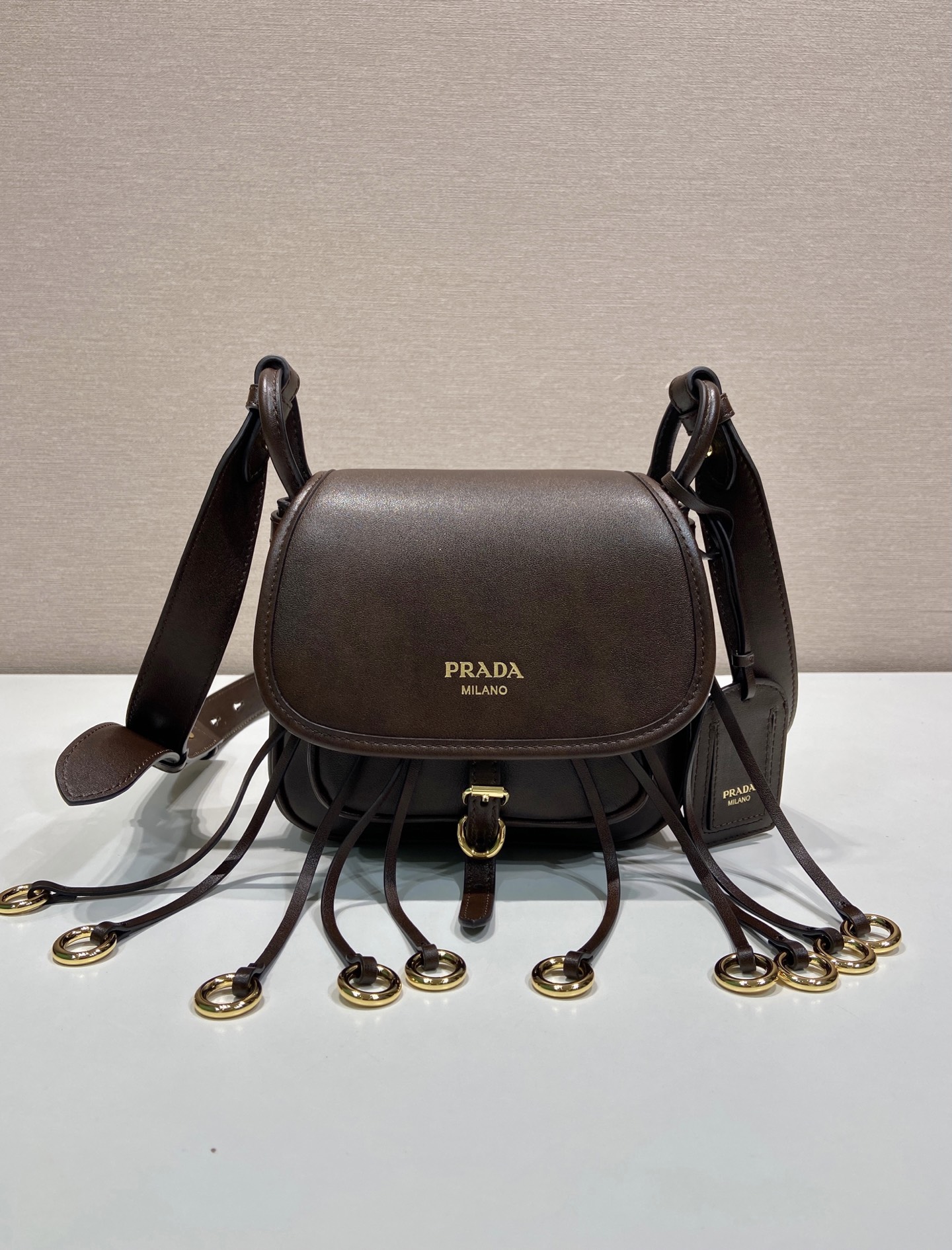 Pra*a Corsaire Aged Shoulder Bag-19.5*16.5*6CM