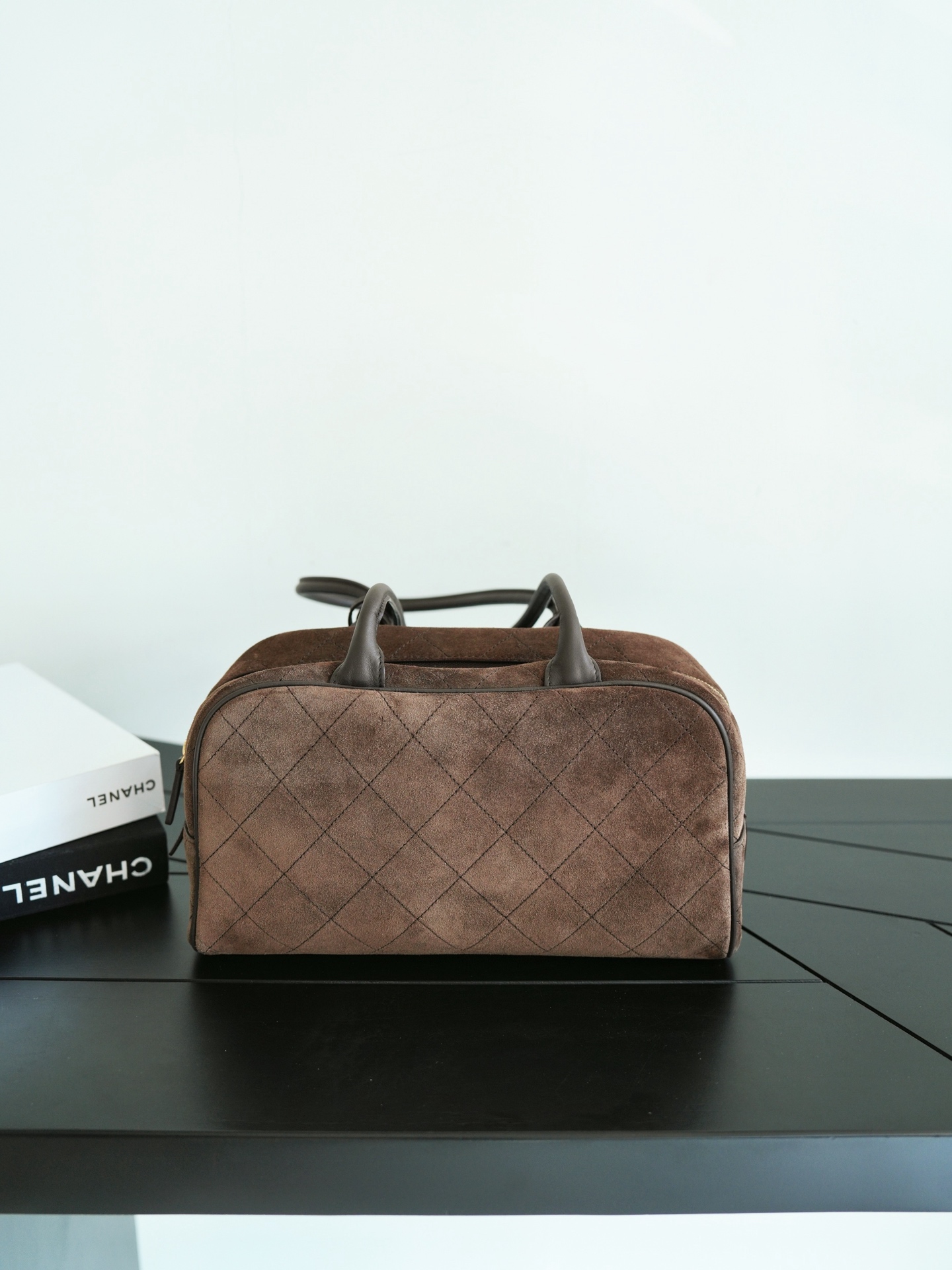 Ch@nel Suede Calfskin Perfect Bowling Bag