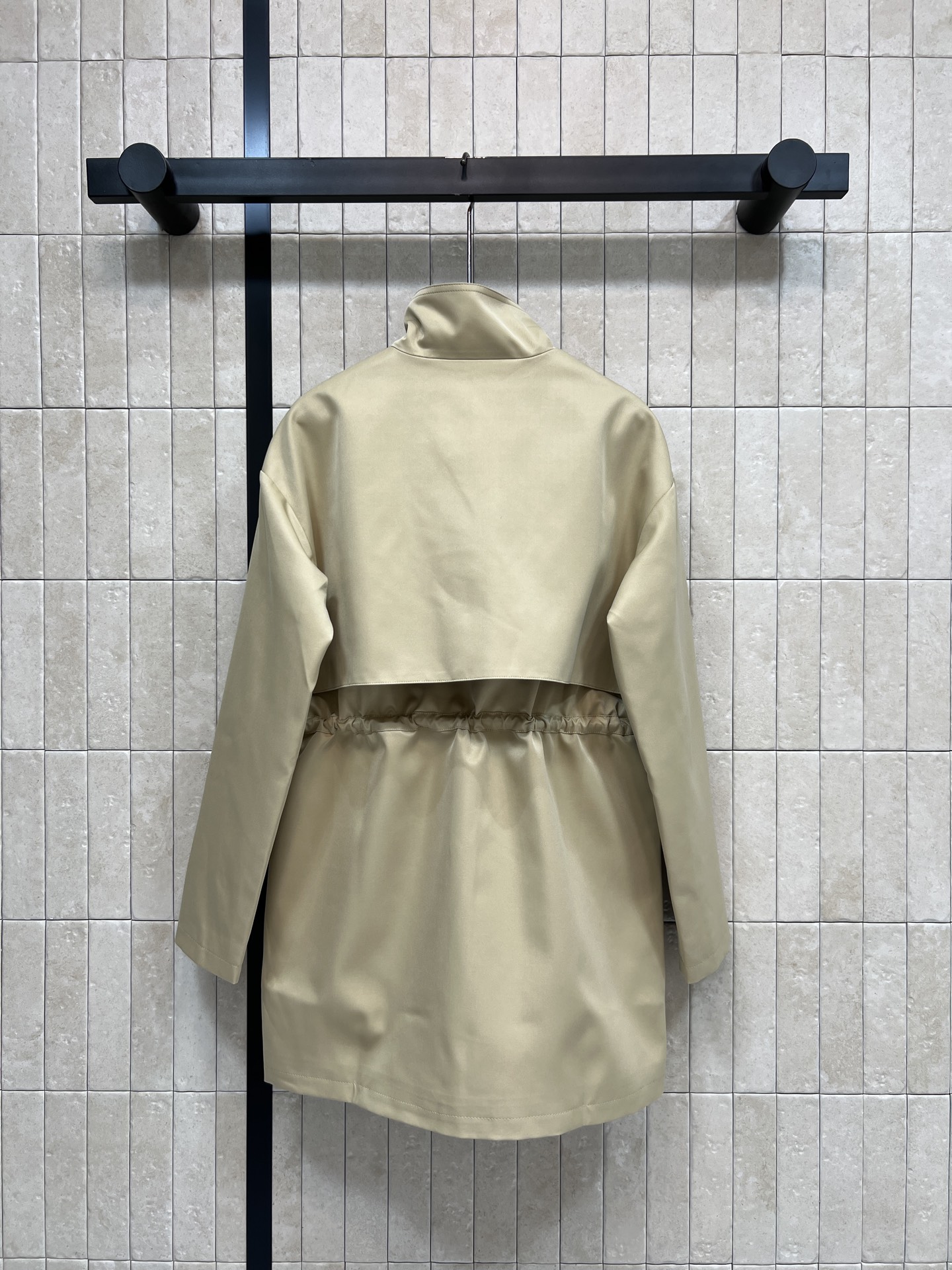 Prad* Khaki Stand-Collar Trench Coat