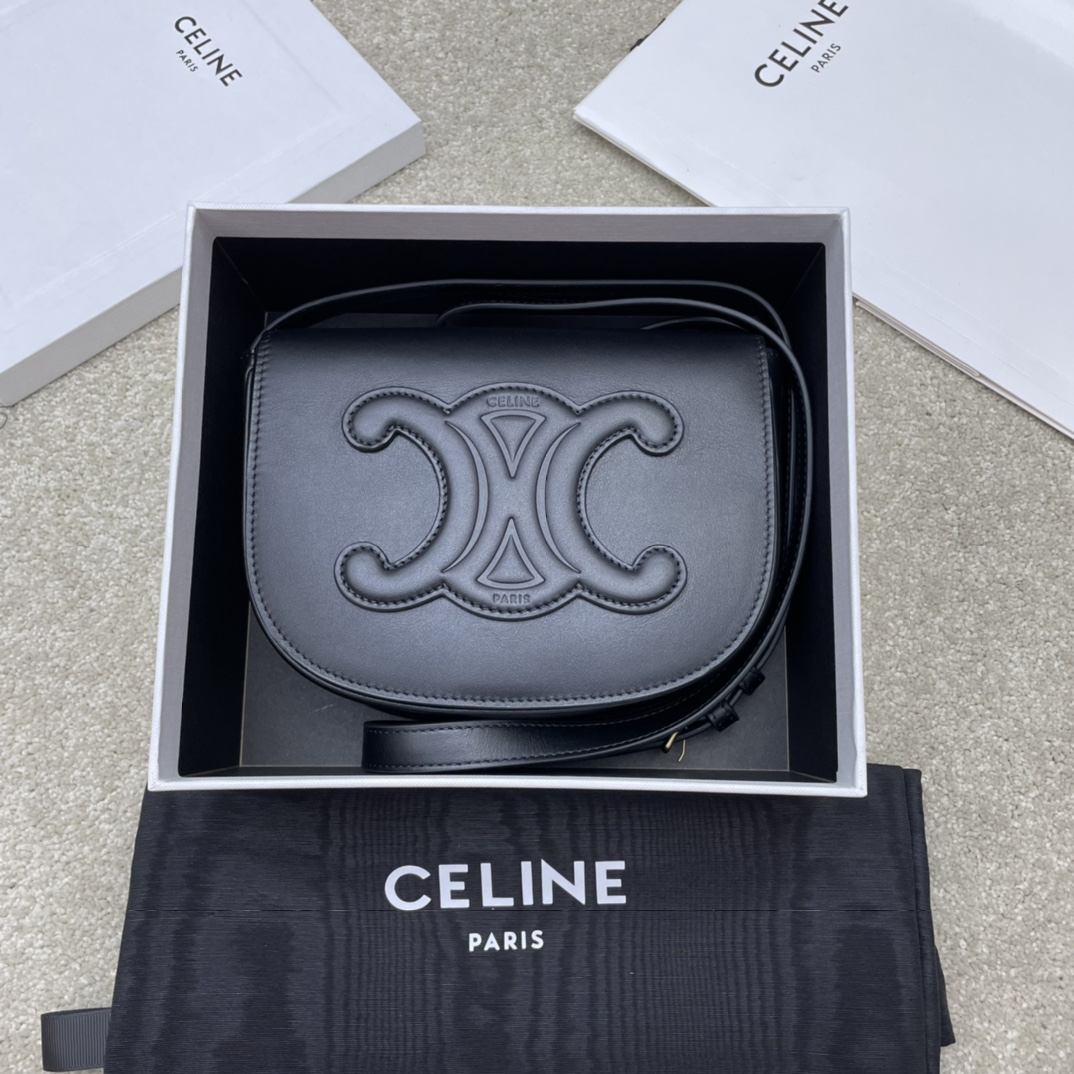 Ce**e folco cuir triomphe bag-18.5*15*7cm