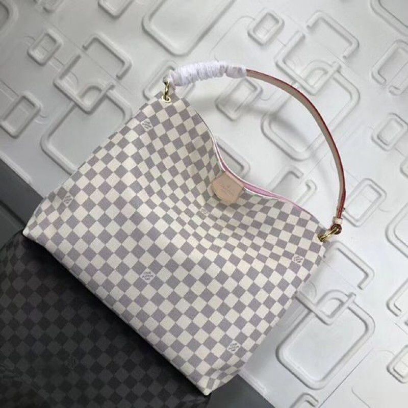 Graceful MM Damier Azur Canvas Rose Ballerine N42233