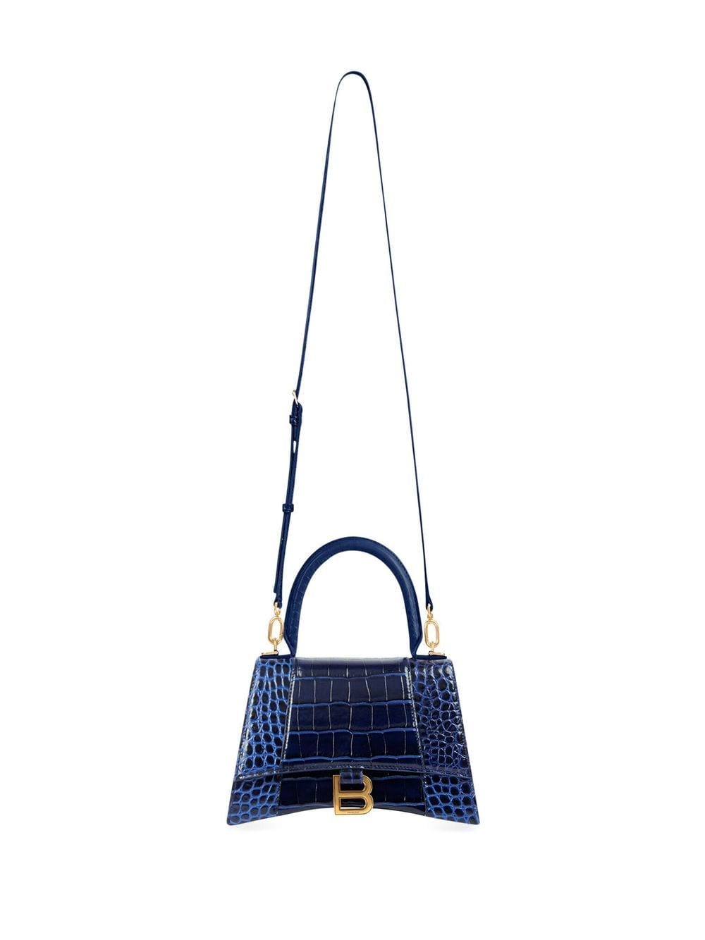 Ba*len*cia*ga small hourglass crocodile effect bag