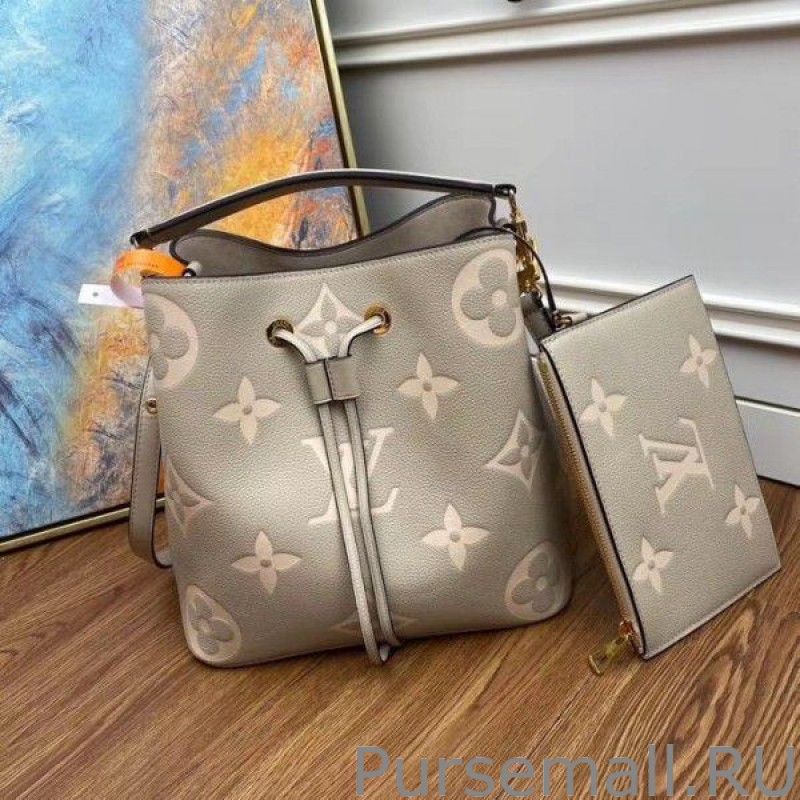 NeoNoe MM Bag In Tourterelle Gray Leather M45555