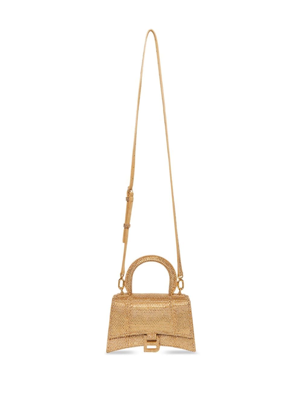 Ba*len*cia*ga s hourglass crystal-embellished suede crossbody bag