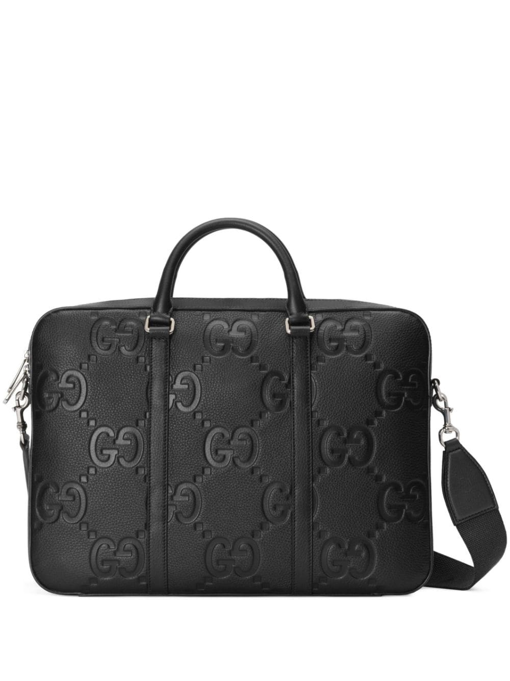 G*u*i debossed-logo laptop bag