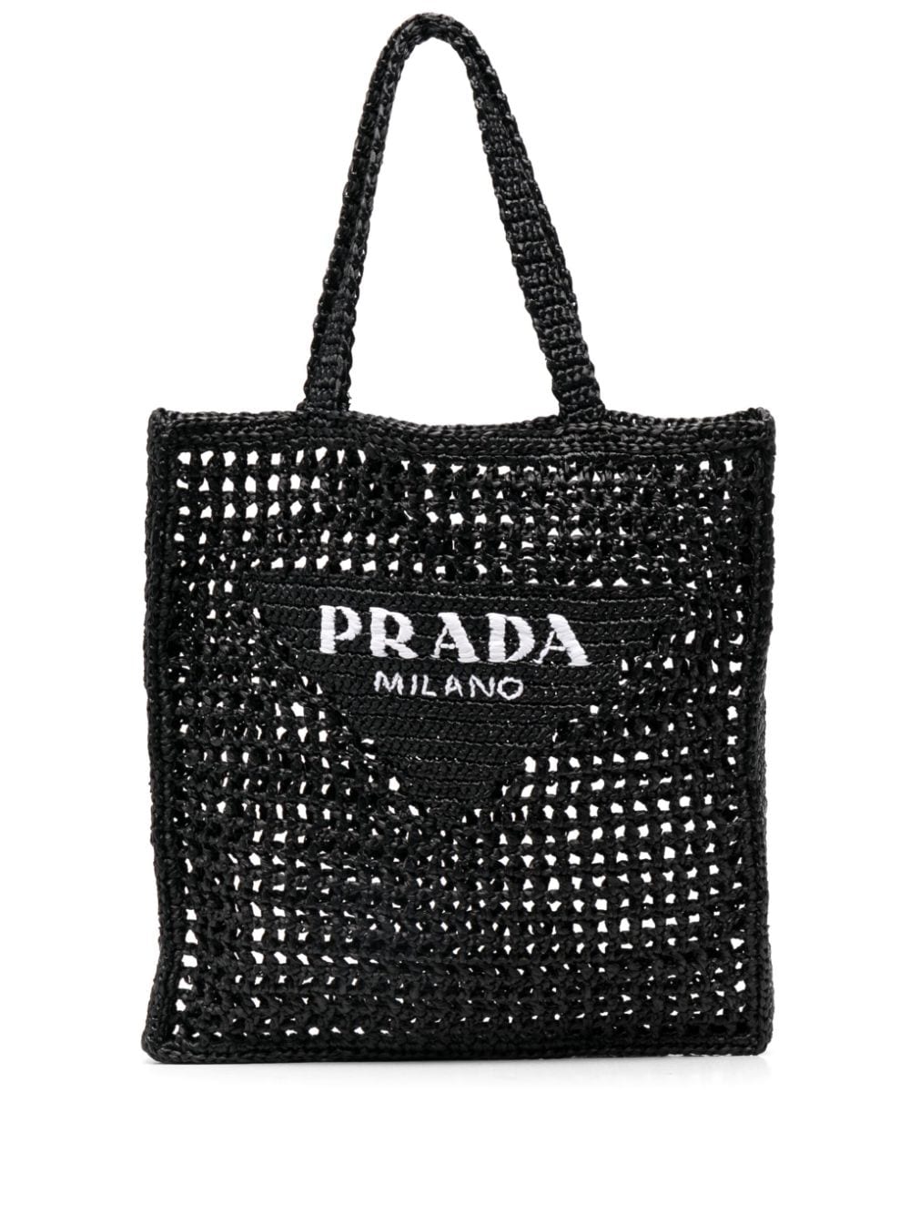 Pra*a interwoven-design logo-print shoulder bag