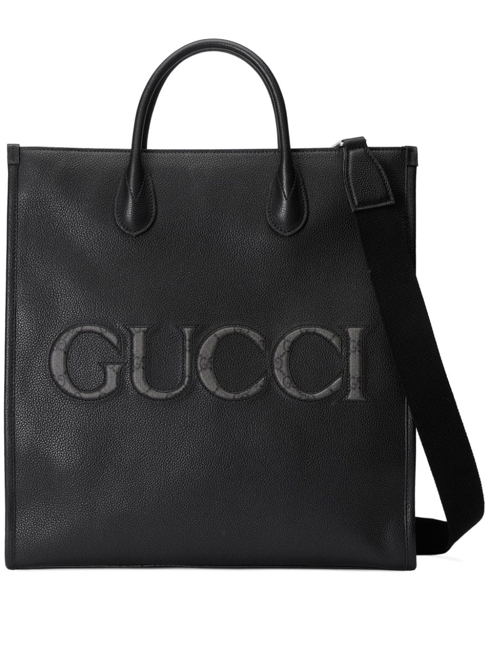 G*u*i logo-embossed leather tote bag