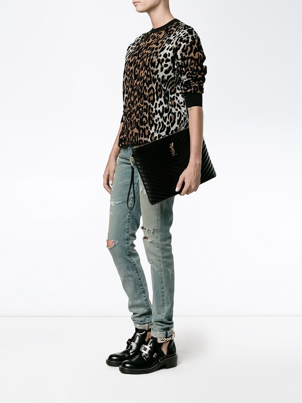 Saint Laurent Monogram quilted document holder