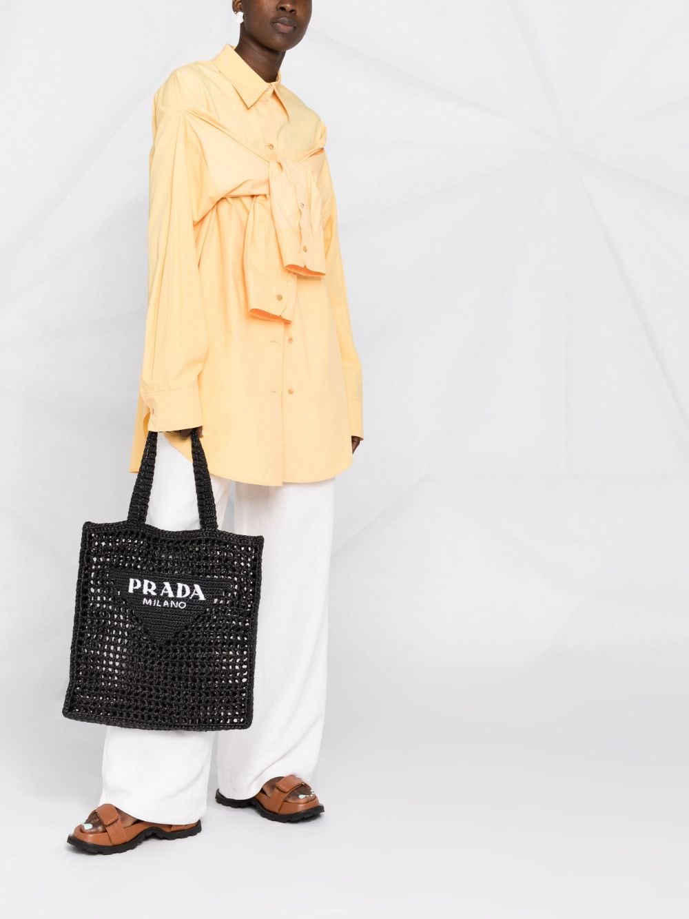Pra*a logo-strap cross body bag