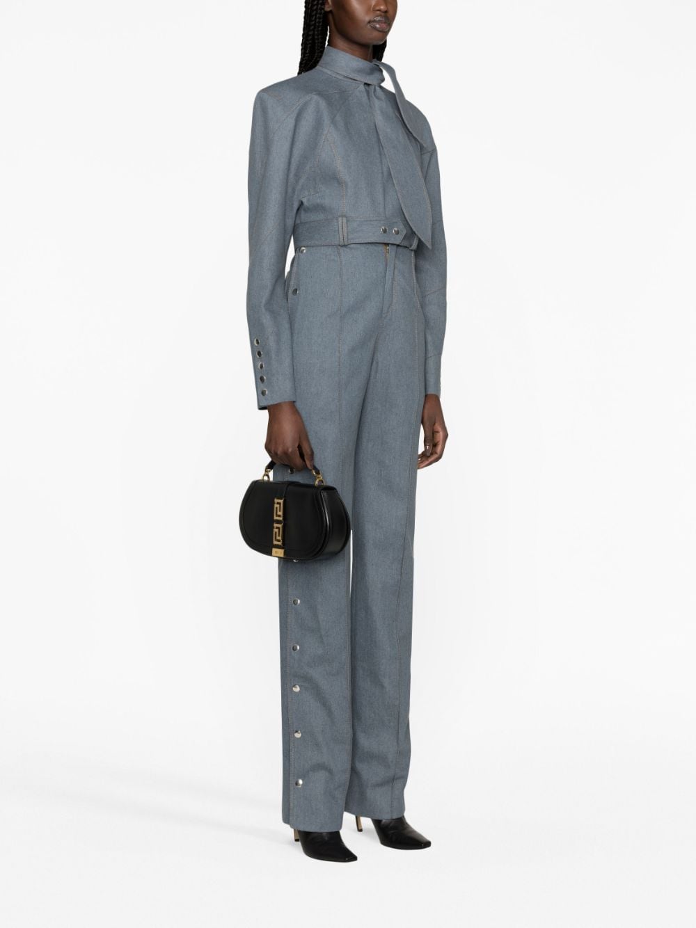 Versace Greca Goddess leather shoulder bag