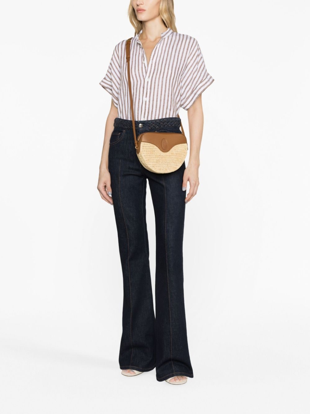 Saint Laurent Le Coeur raffia crossbody bag