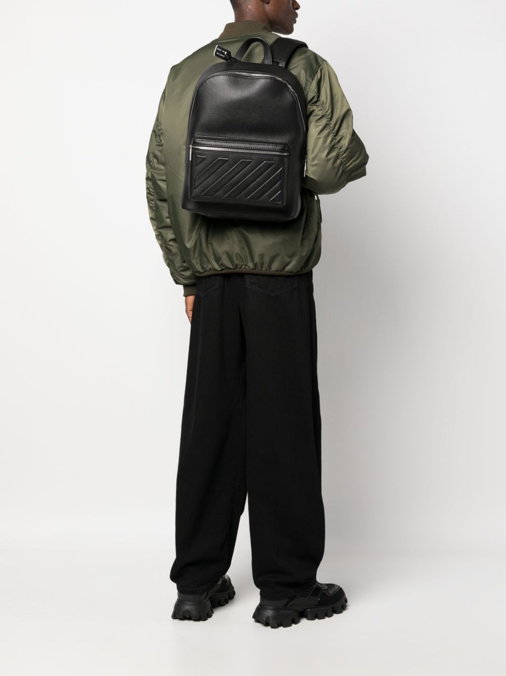 Off-White Diag-embossed leather backpack