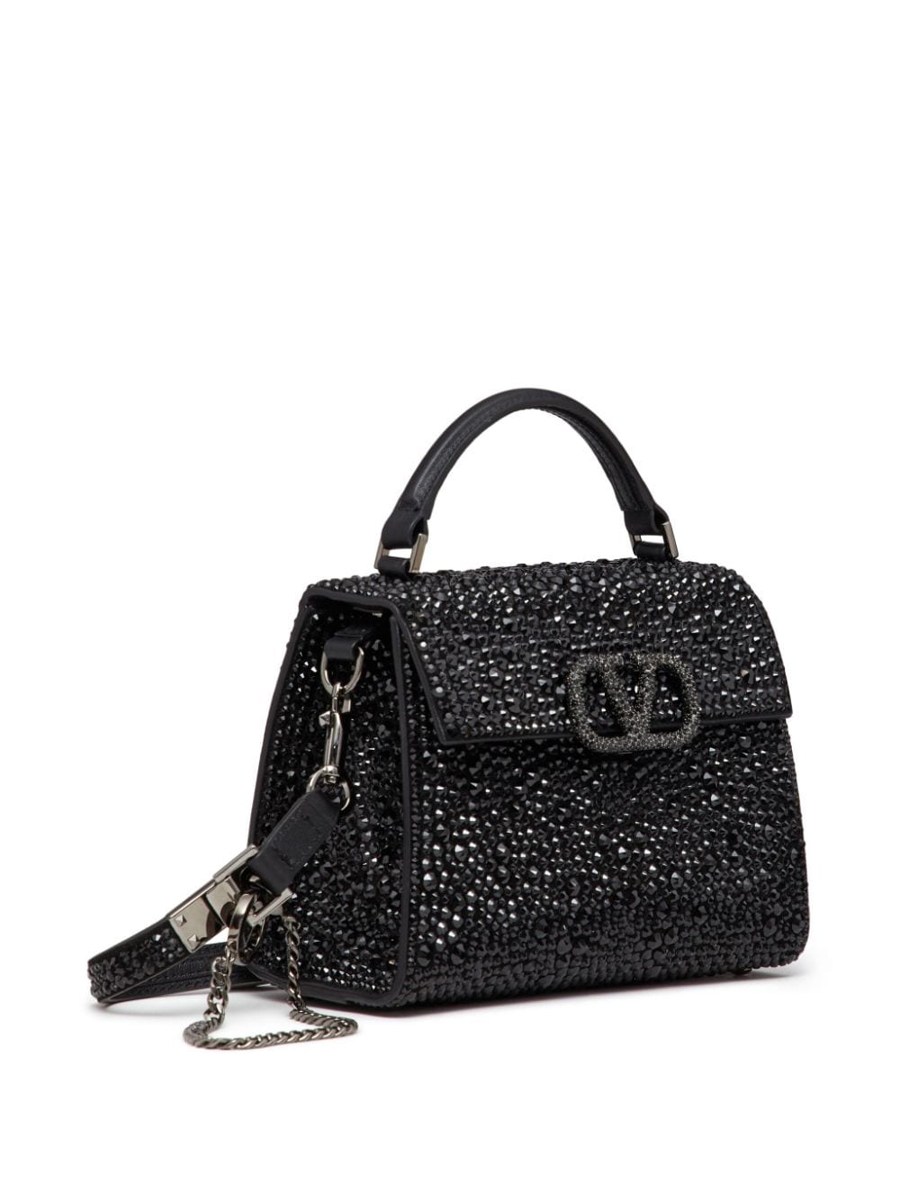 Valentino Garavani VSling crystal-embellished leather tote bag