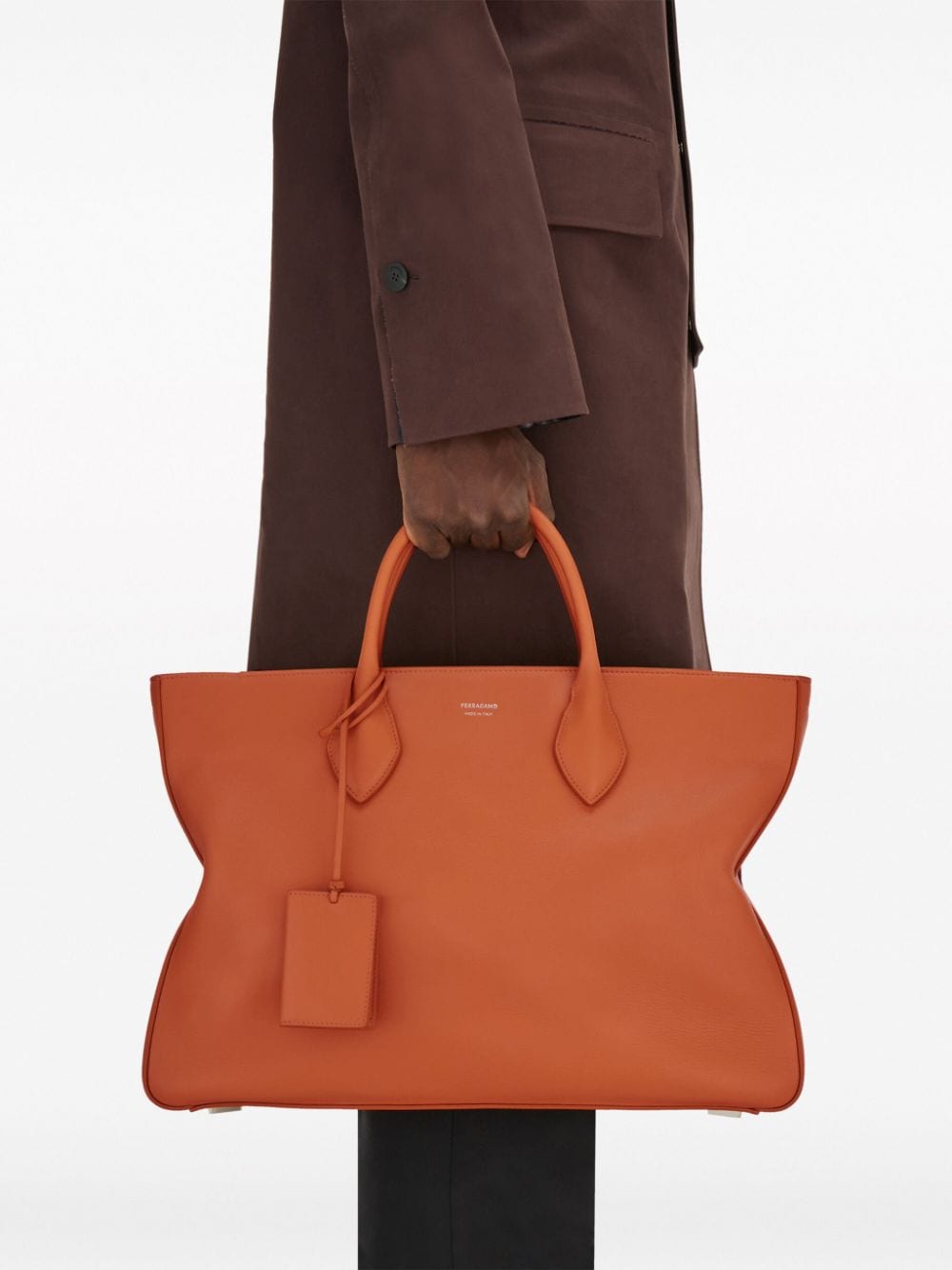 New Season  Ferragamo logo-print leather tote bag