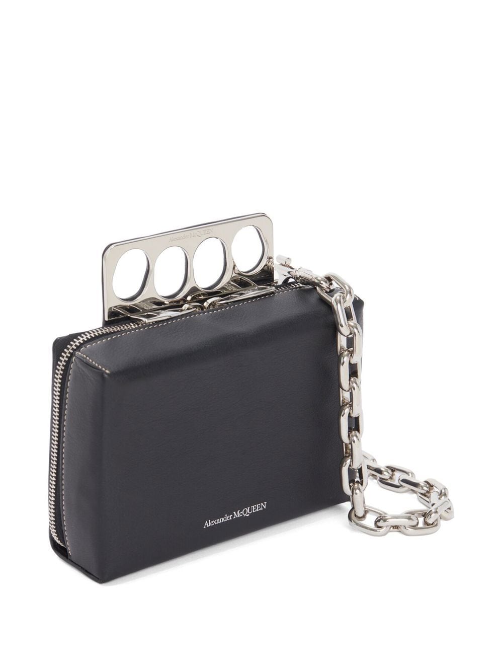 Alexander McQueen logo-lettering leather mini bag