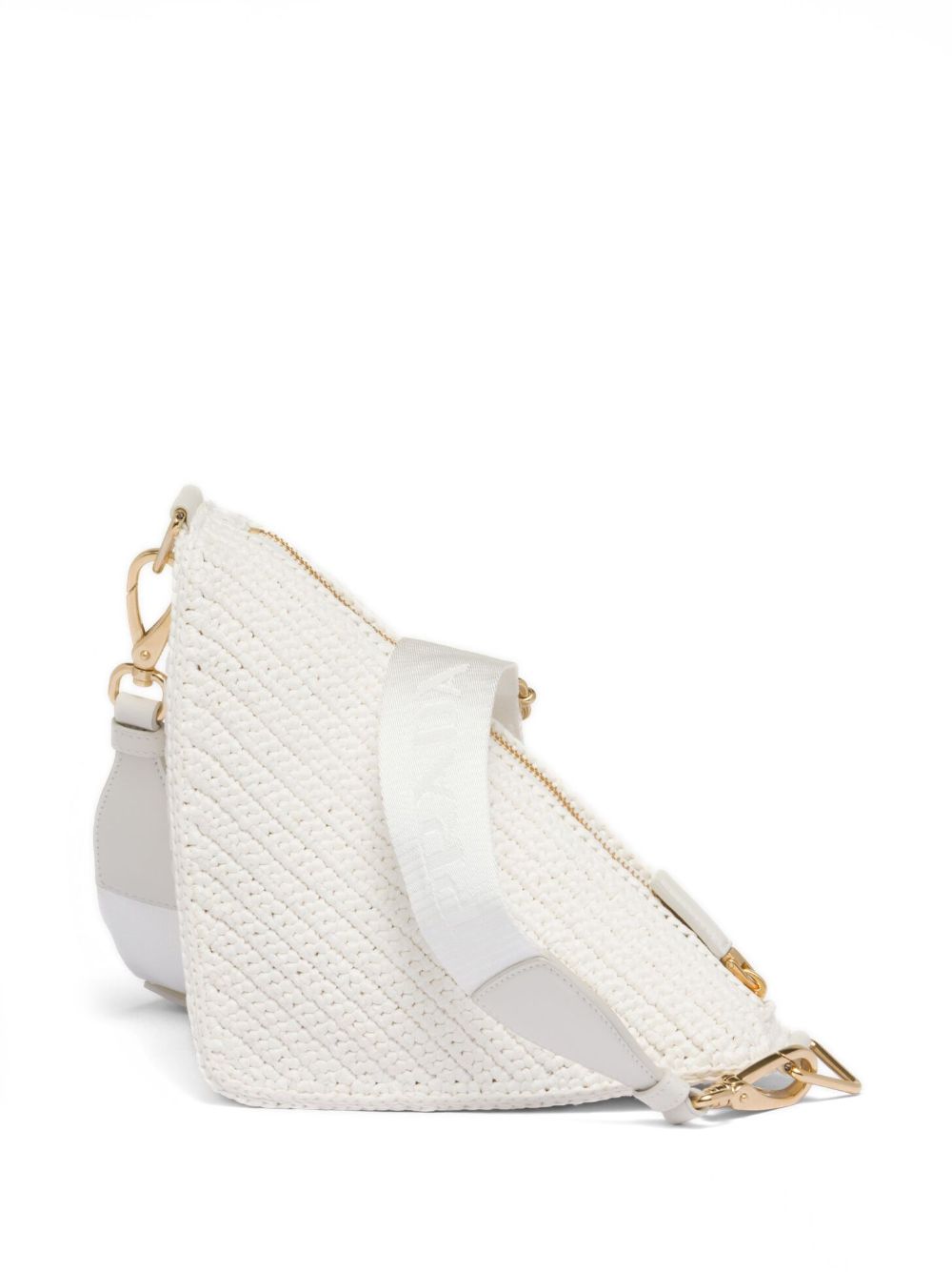 Pra*a triangle logo-embroidered shoulder bag