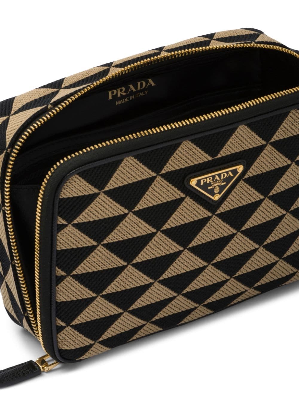 Pra*a symbole embroidered messenger bag