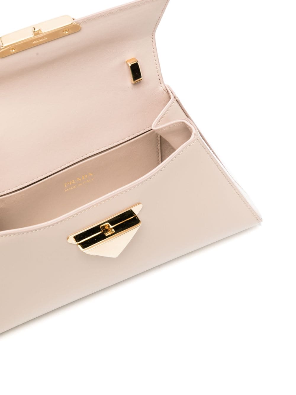Pra*a logo-buckle leather shoulder bag