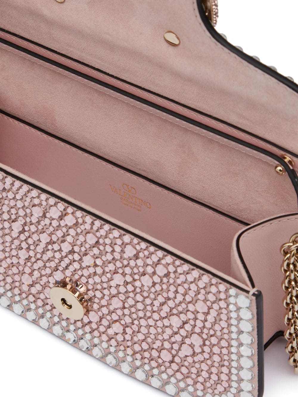 Valentino Garavani small Locò rhinestone-embellished shoulder bag