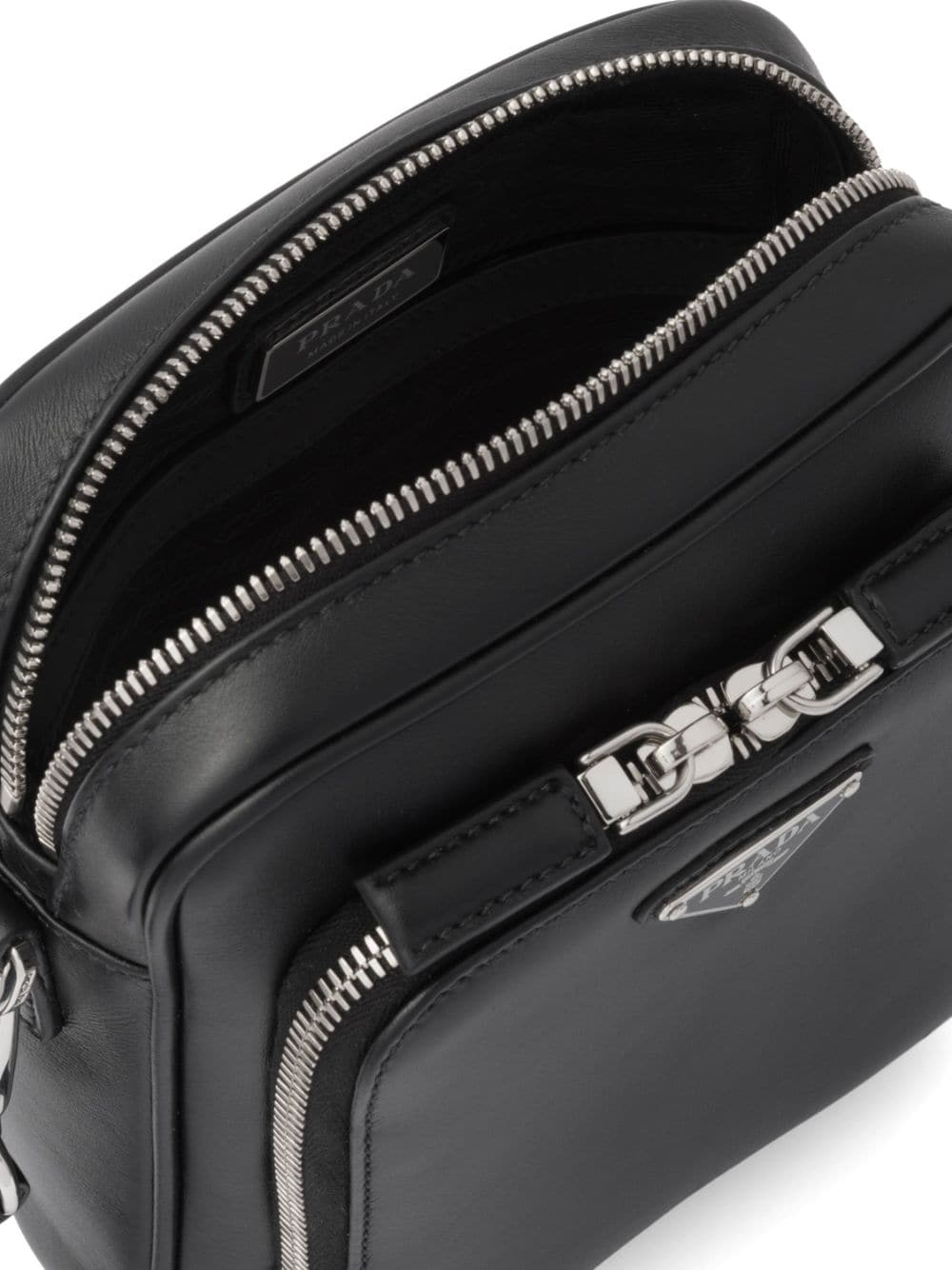 Pra*a triangle-logo leather shoulder bag