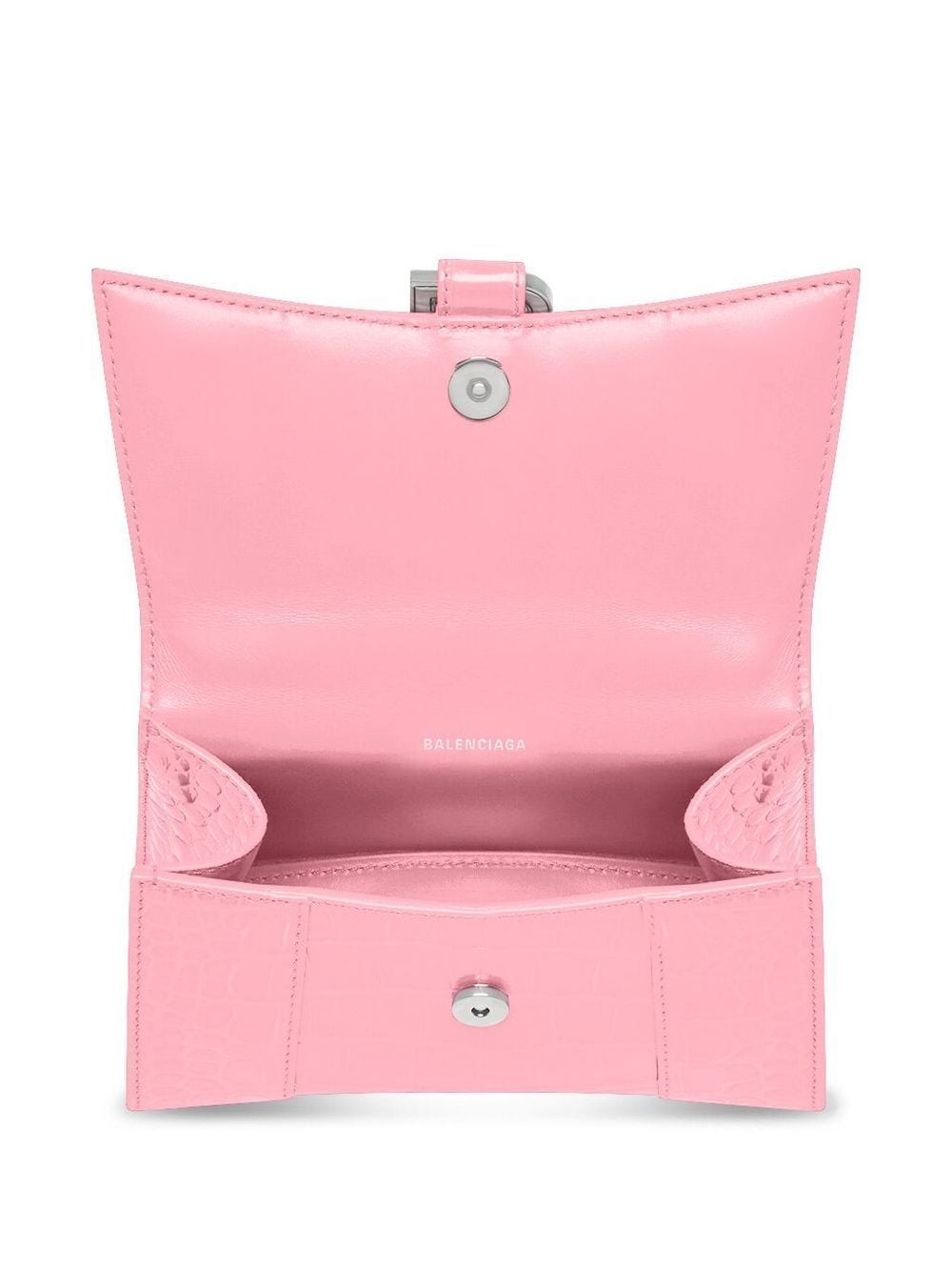 Ba*len*cia*ga hourglass crocodile-embossed handbag