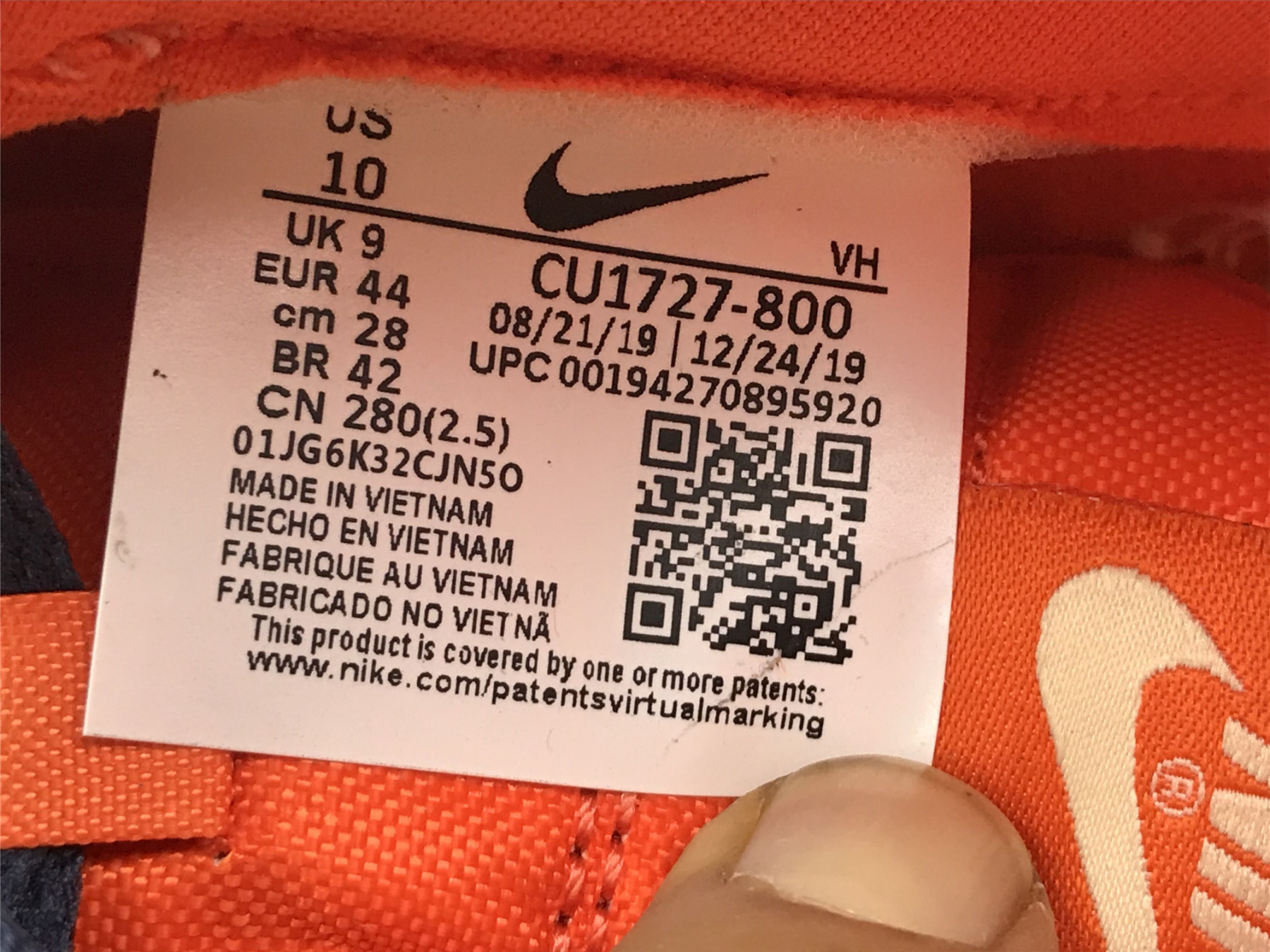 UA NIKE DUNK LOW SP CHAMP COLORS UNIVERSITY ORANGE MARINE