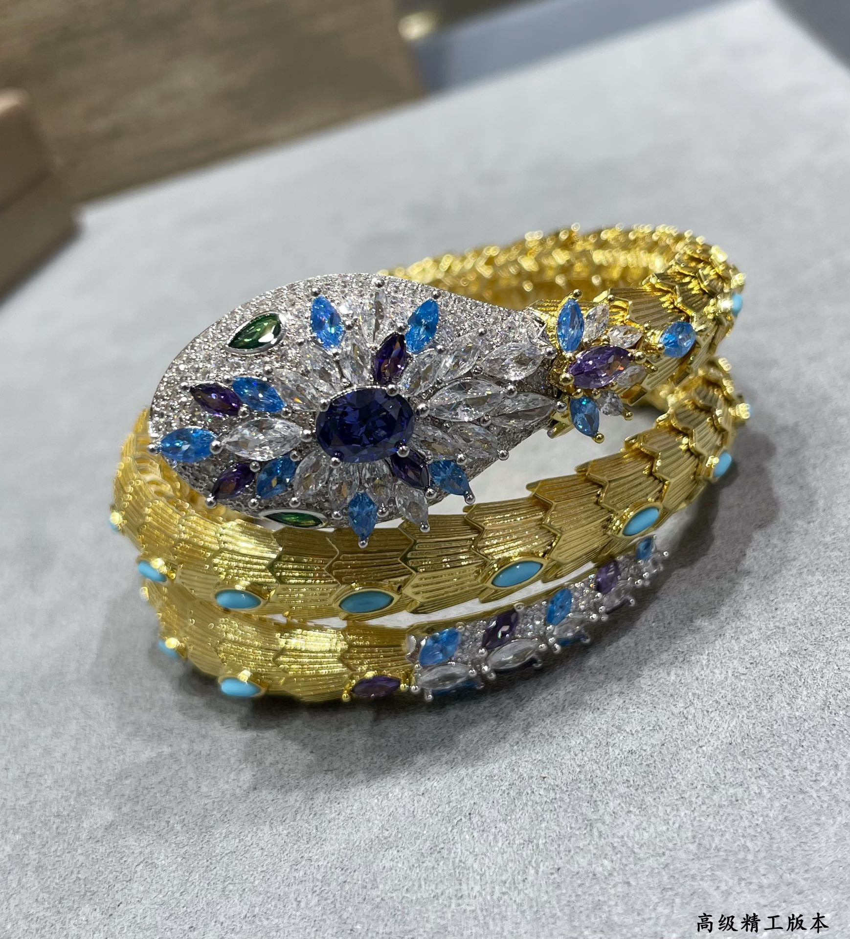 Bv1g*ai Blue D1am0nd Princess Snake Bracelet